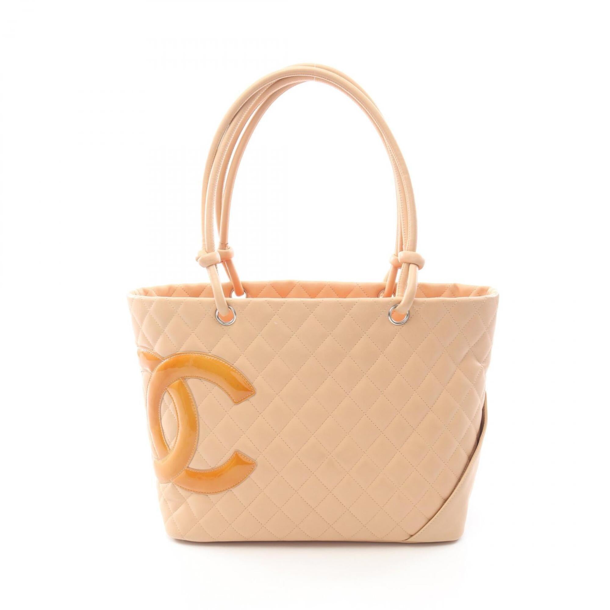 Chanel Beige Yellow Leather Handbag Tote Bag (Pre-Owned)