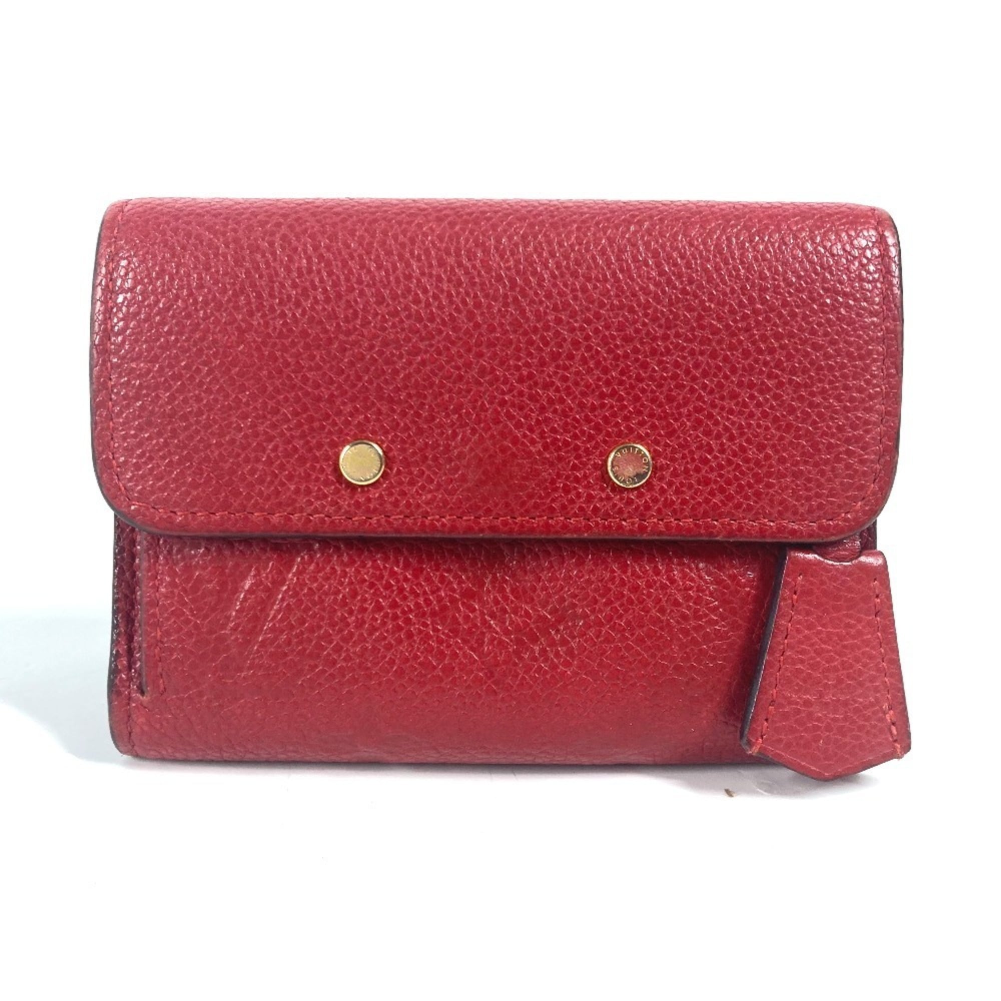 Louis Vuitton Cerise Red Color Monogram Empreinte Wallet (Tri-Fold) (Pre-Owned)