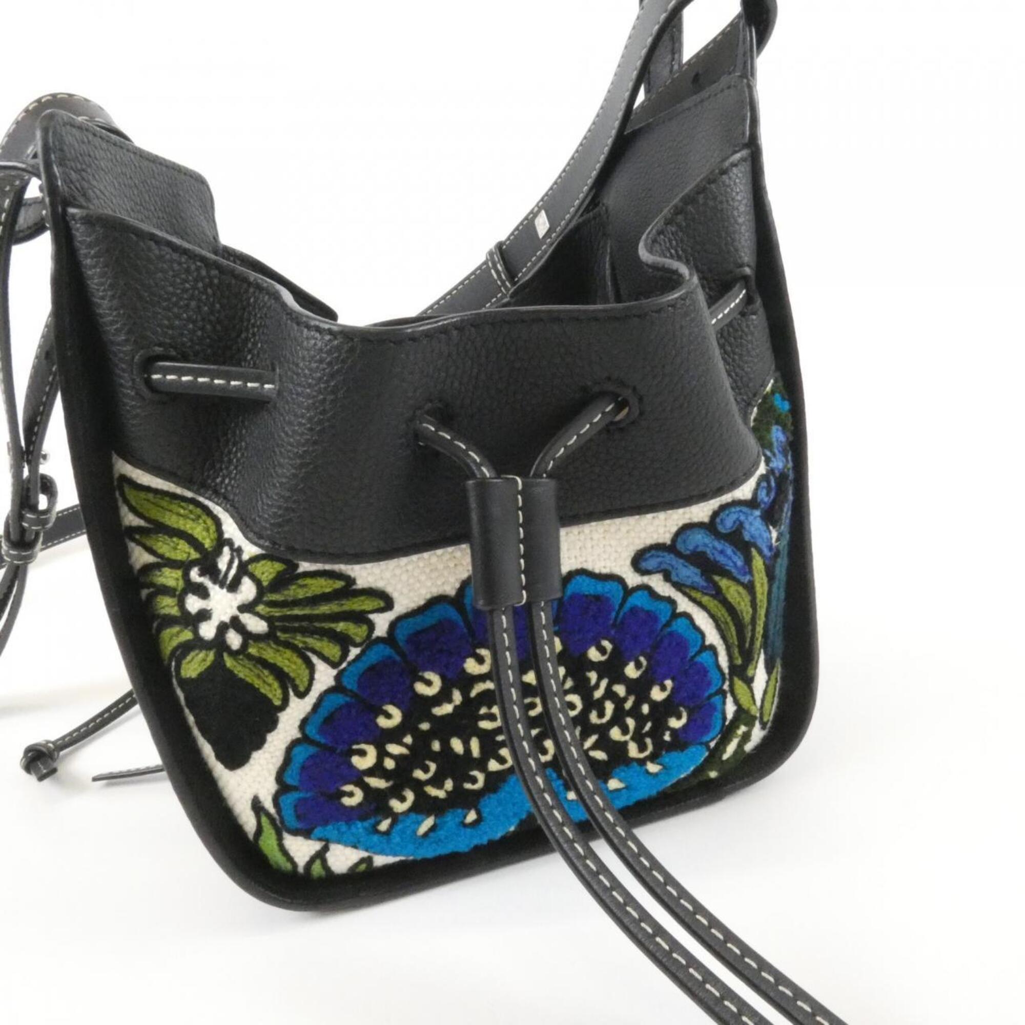 Loewe Black Canvas Leather Shoulder Bag (Pre-Owned)