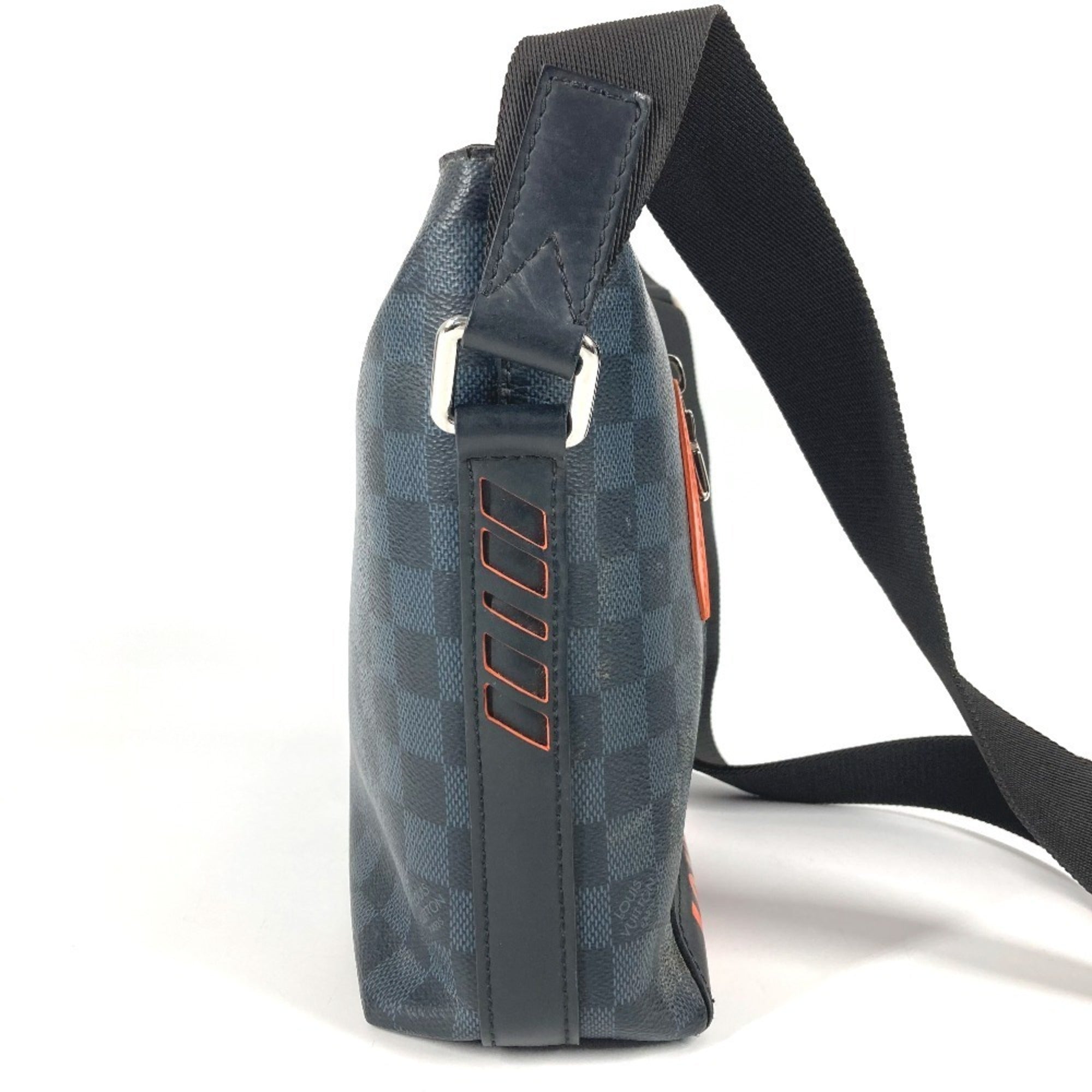 Louis Vuitton Galle Navy Orange Damier Canvas Messenger Bag Shoulder Bag (Pre-Owned)