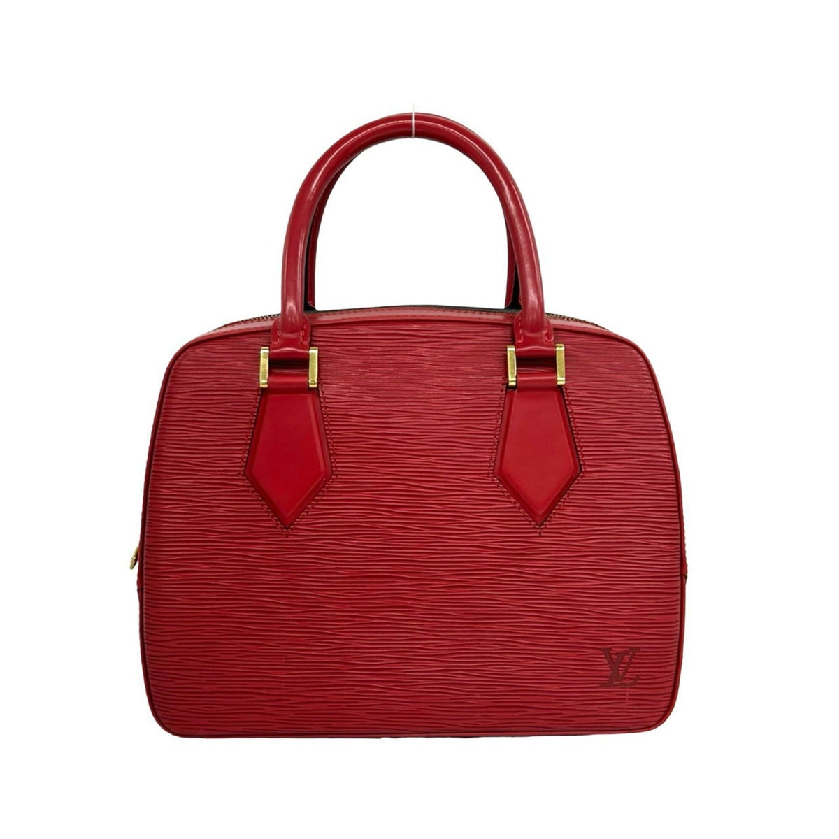 Louis Vuitton Red Color Leather Boston Bag Handbag (Pre-Owned)