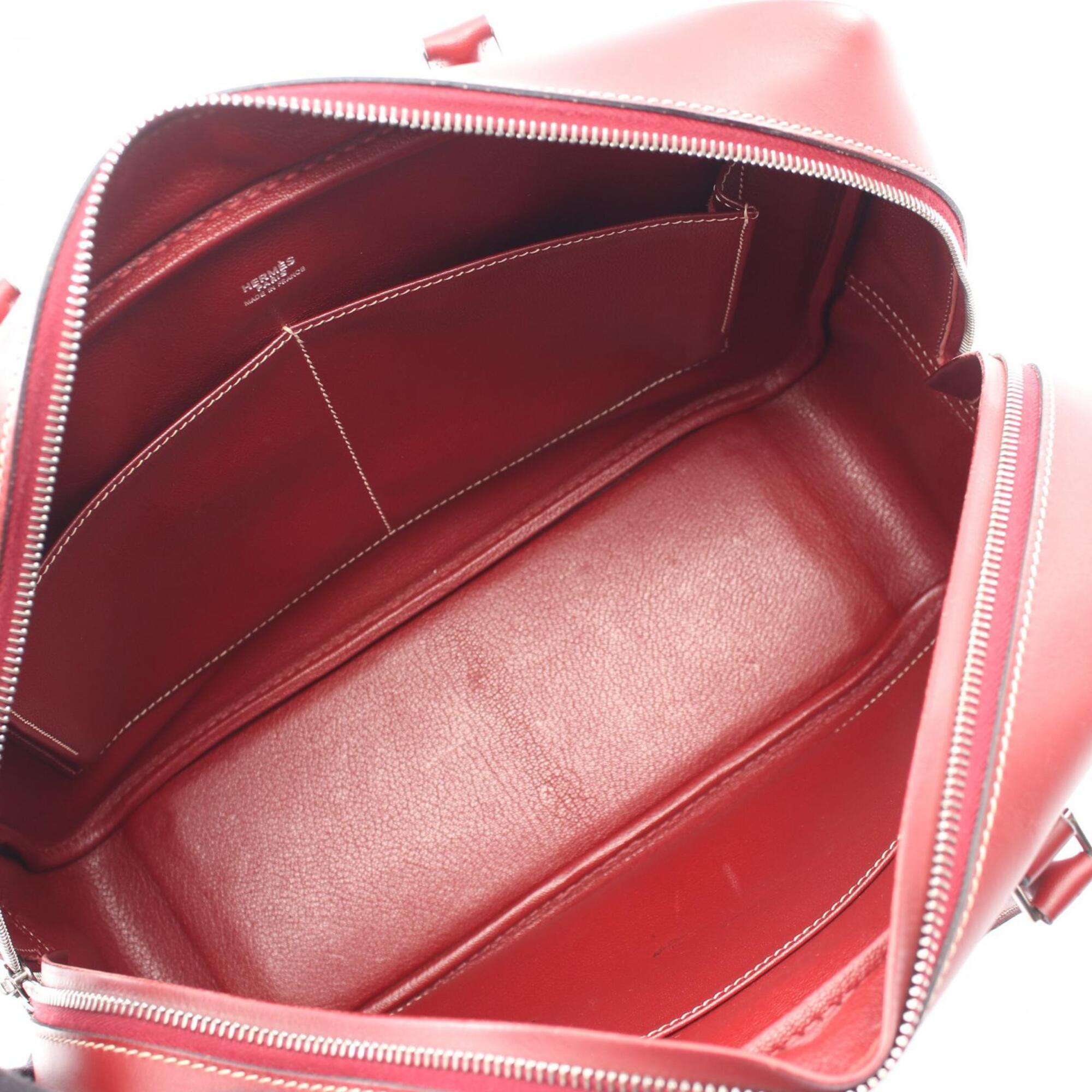 Hermes Bordeaux Rouge H Gulliver Leather Handbag (Pre-Owned)