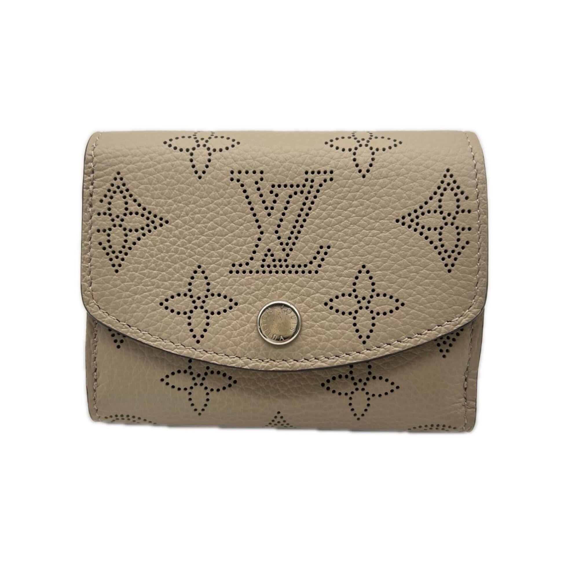 Louis Vuitton Mahina Beige Mahina Leather Wallet (Tri-Fold) (Pre-Owned)