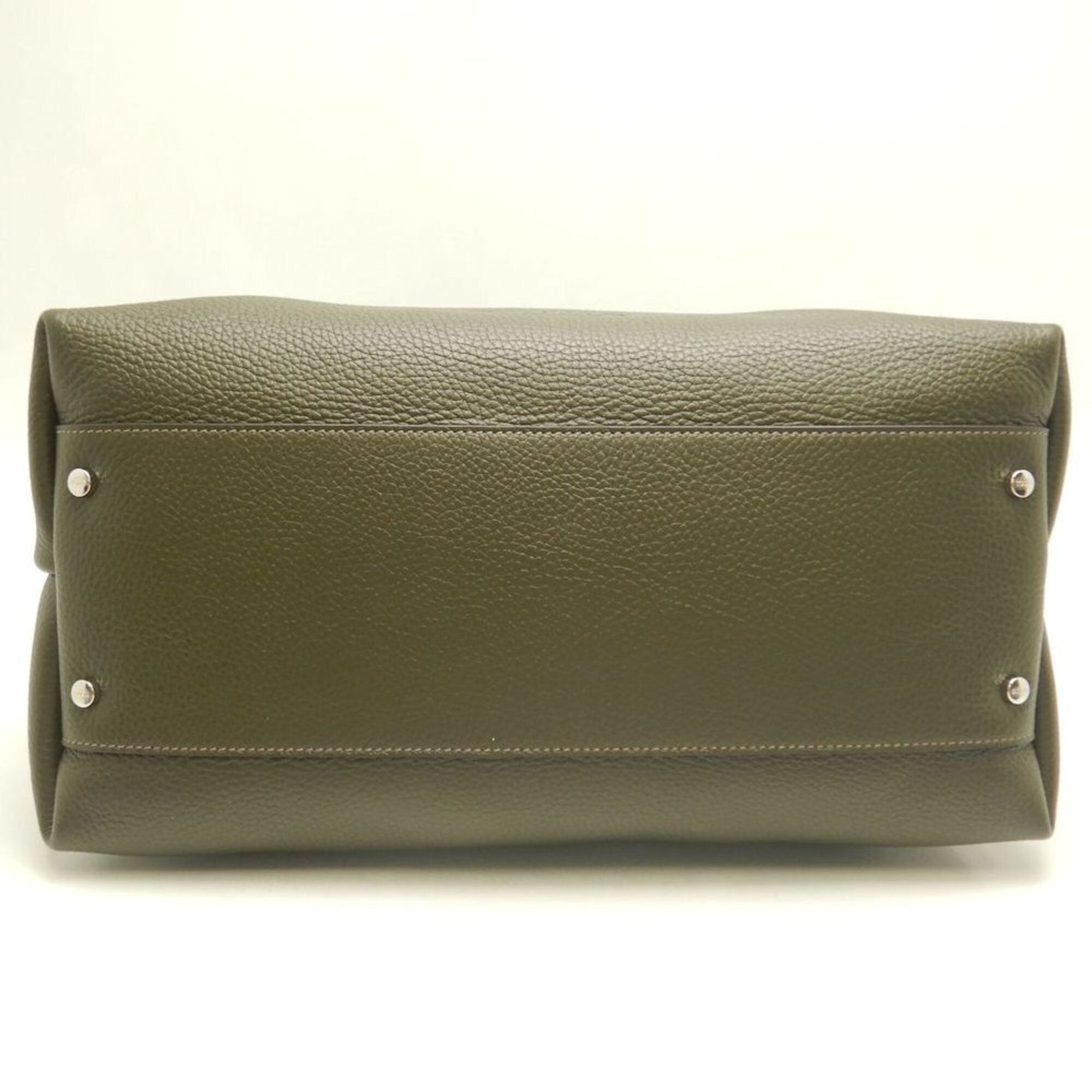 Tod's Bordeaux Khaki Leather Handbag (Pre-Owned)