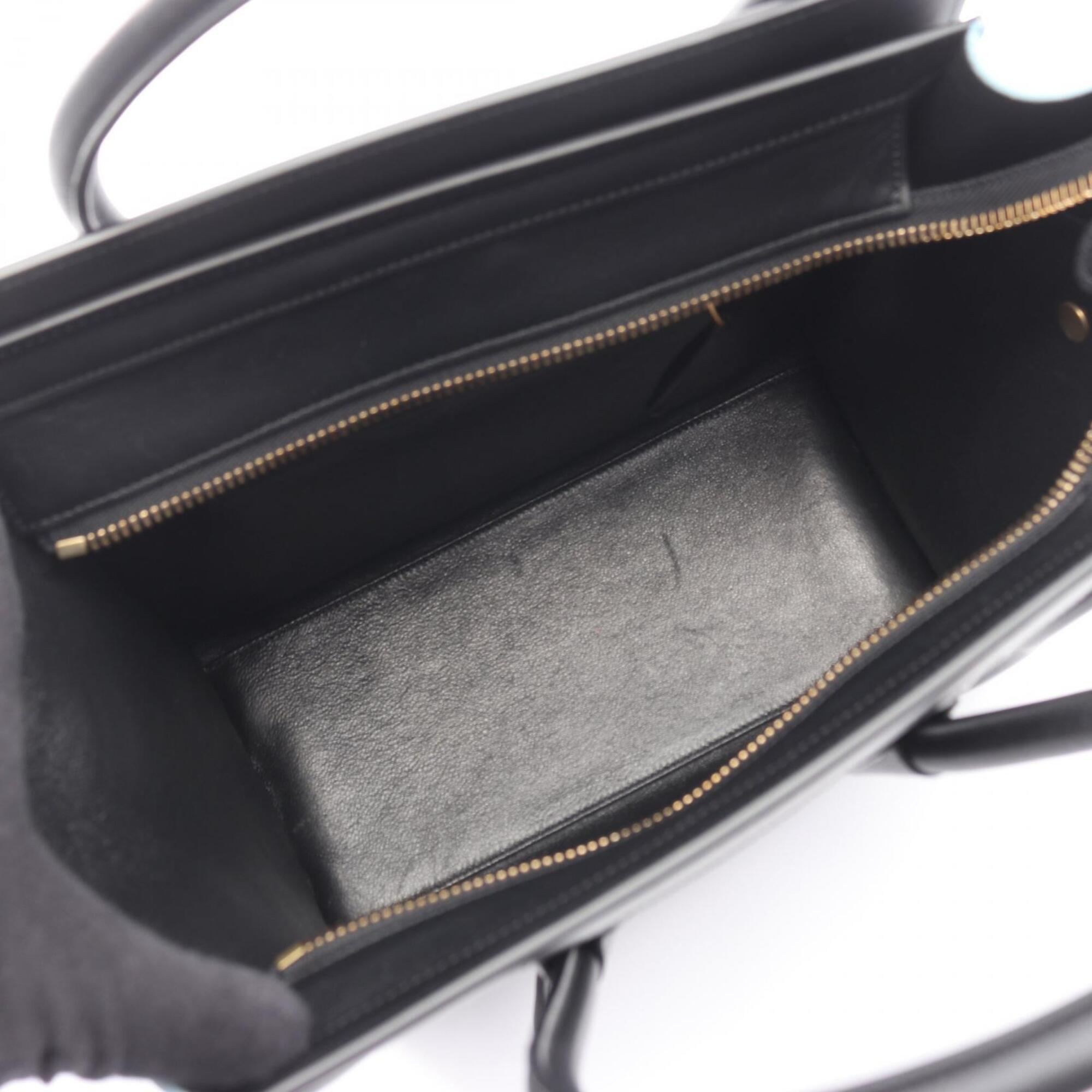 Celine Black Blue Navy Leather Handbag Tote Bag (Pre-Owned)