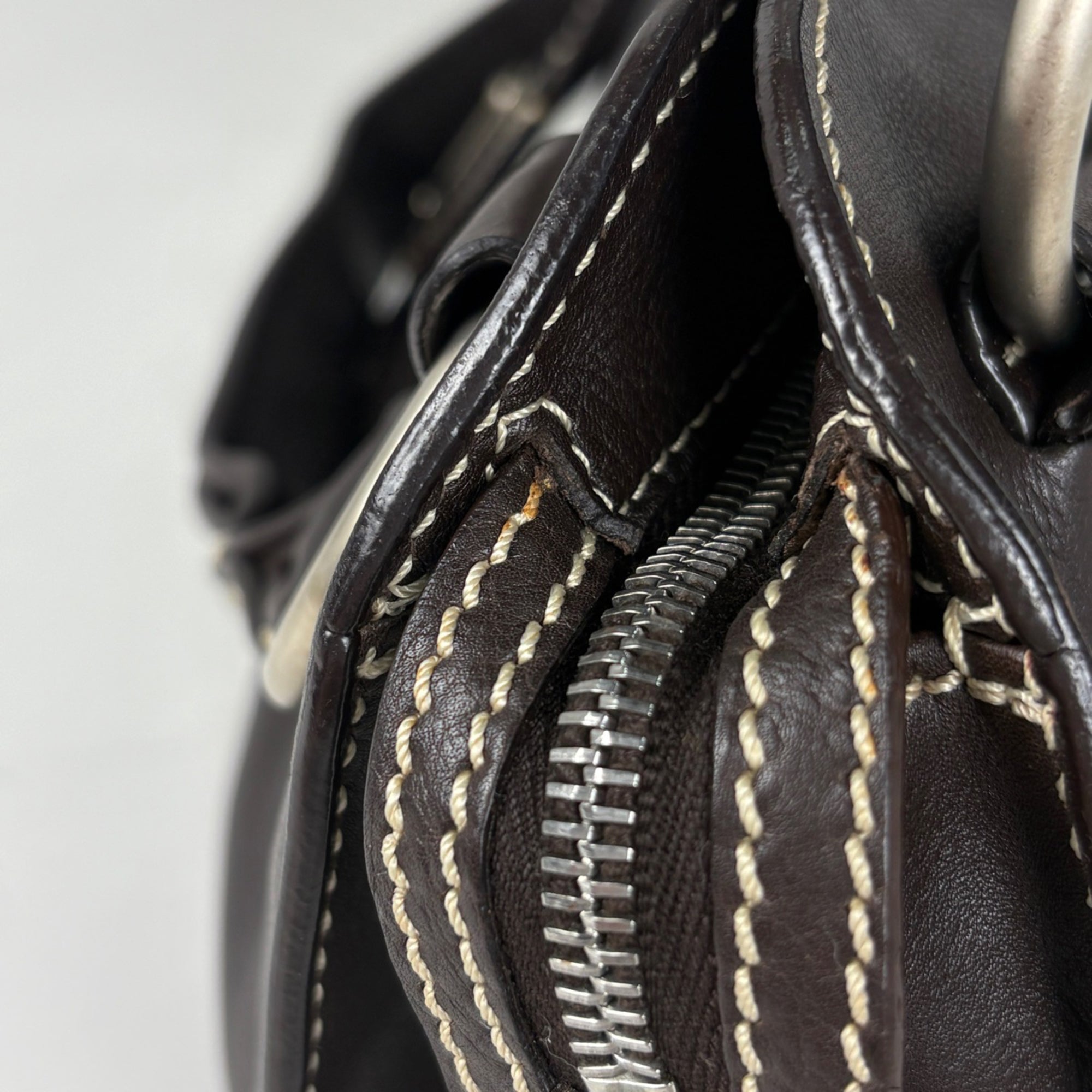 Celine Dark Brown Leather Handbag (Pre-Owned)