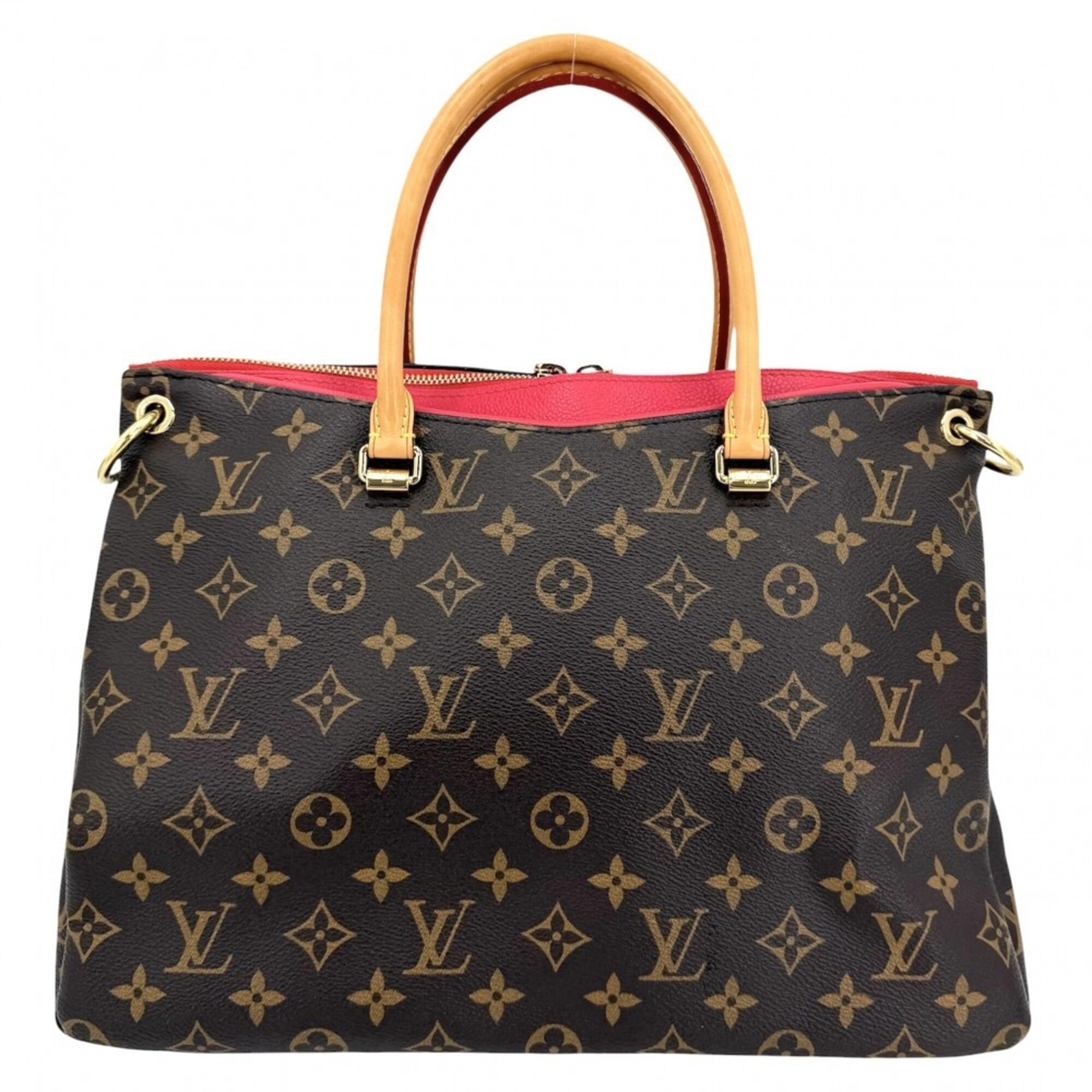 Louis Vuitton Brown Red Color Monogram Handbag Shoulder Bag (Pre-Owned)