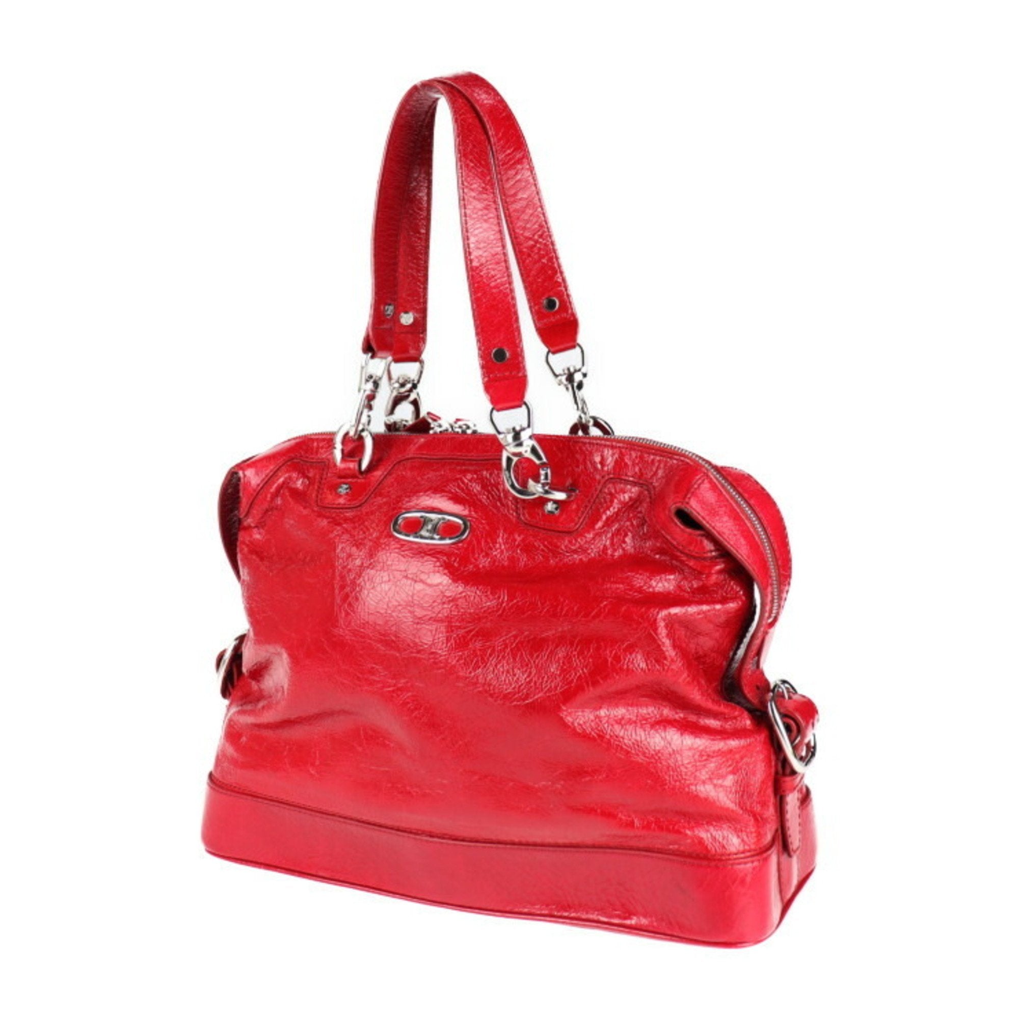 Celine Red Color Patent Leather Handbag Shopping Bag Shoulder Bag Tote Bag (Pre-Owned)