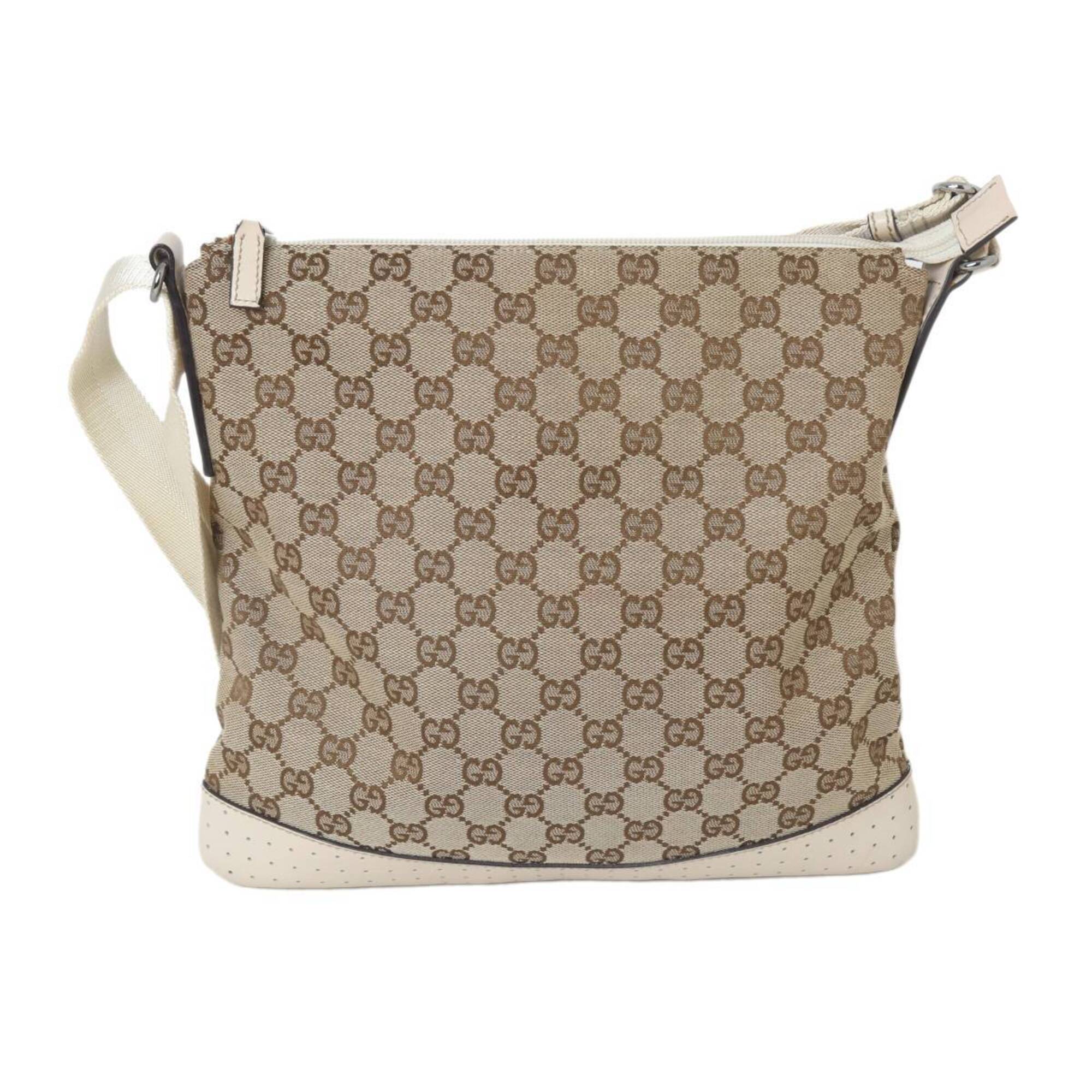 Gucci Gg Canvas Beige Off-White Gg Canvas Shoulder Bag (Pre-Owned)