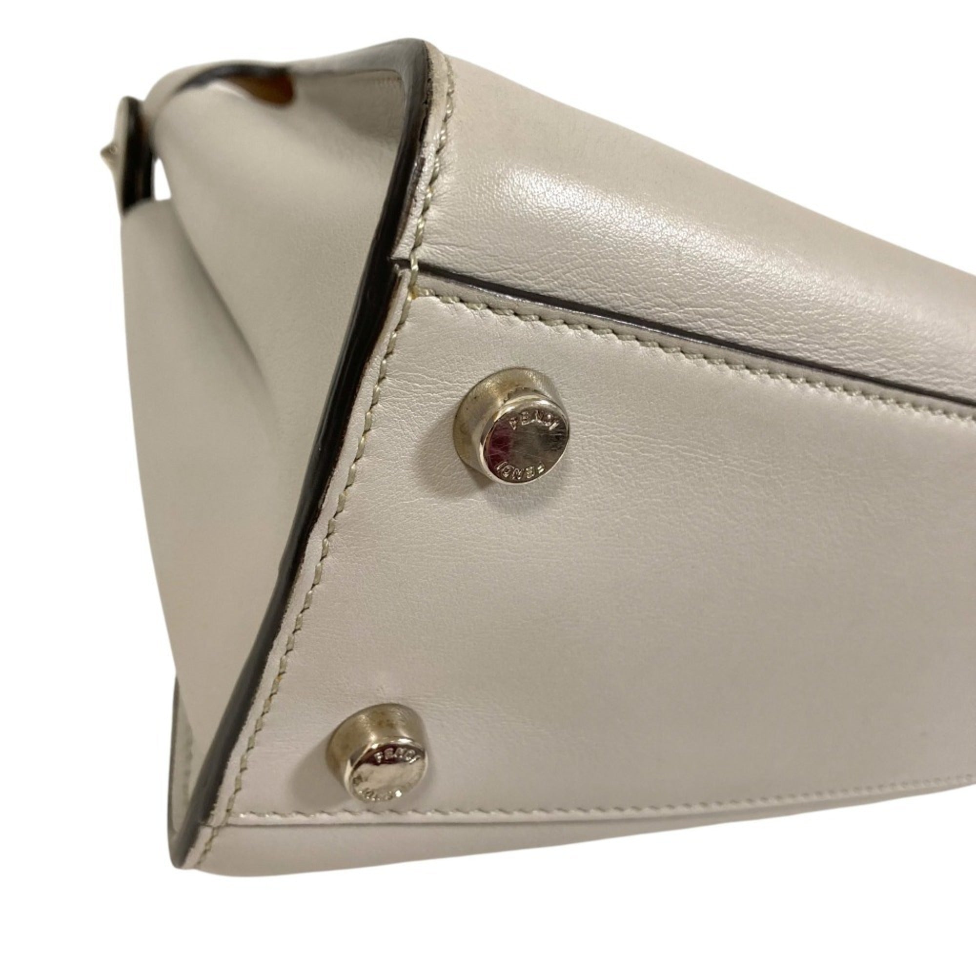 Fendi Peekaboo Gray Handbag Shoulder Bag (Pre-Owned)