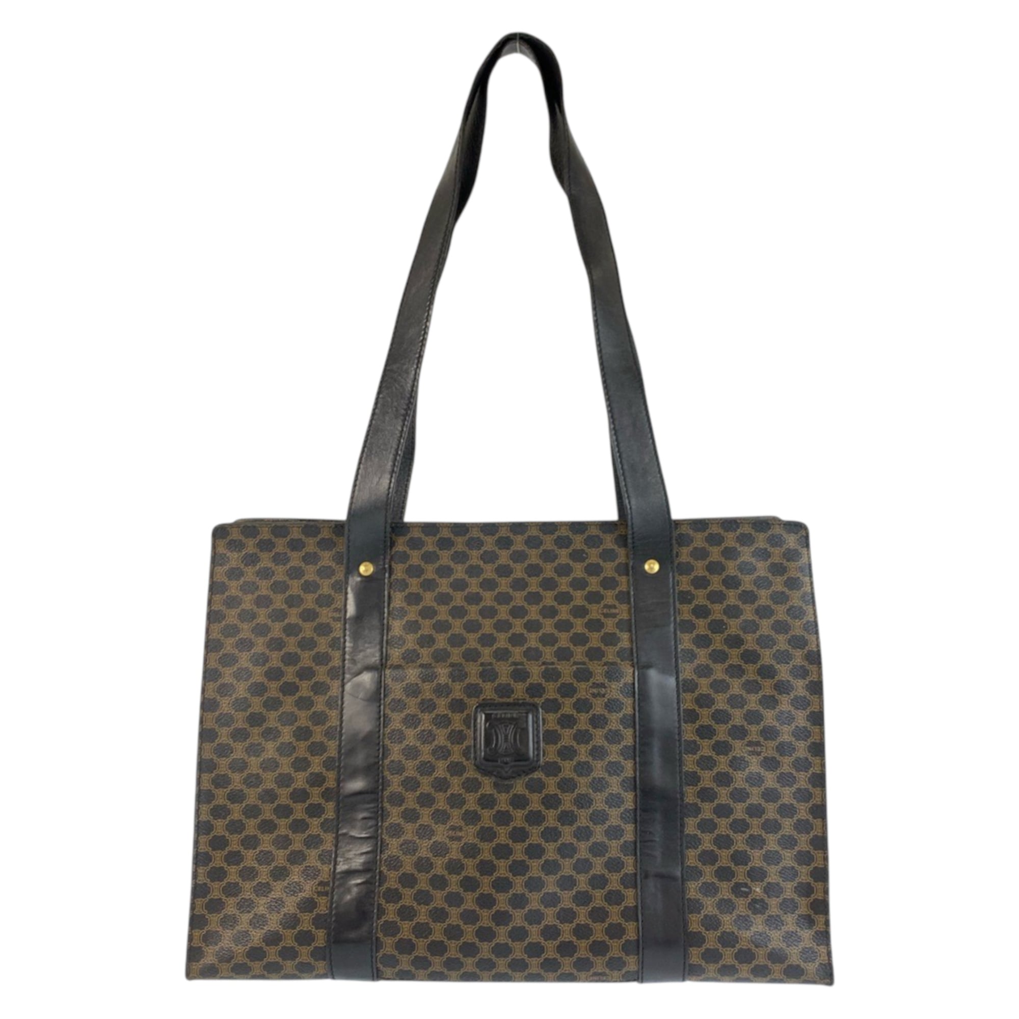 Celine Black Brown Pvc Leather Shoulder Bag Tote Bag (Pre-Owned)