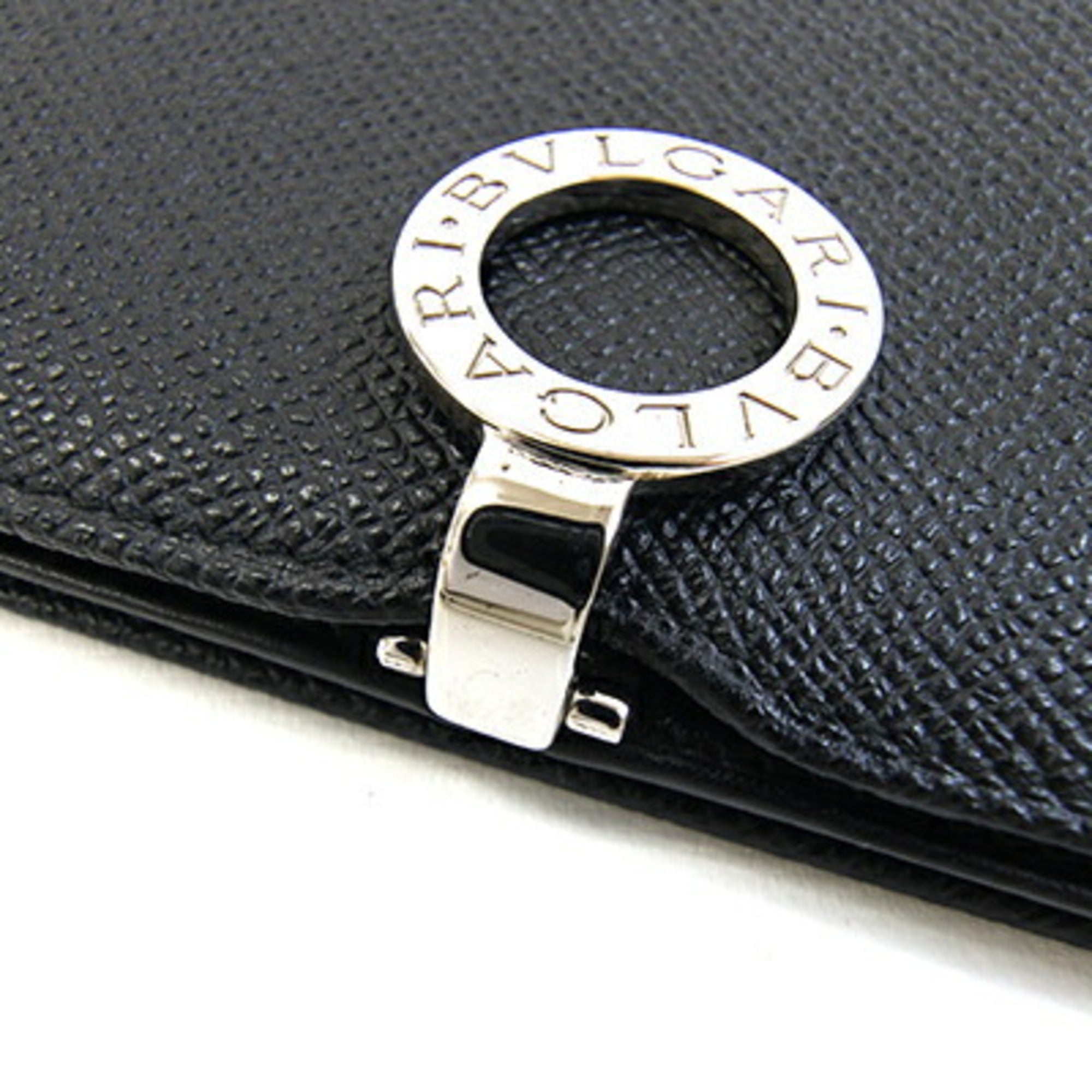 Bvlgari Black Leather Long Bill Wallet (Bi-Fold) (Pre-Owned)