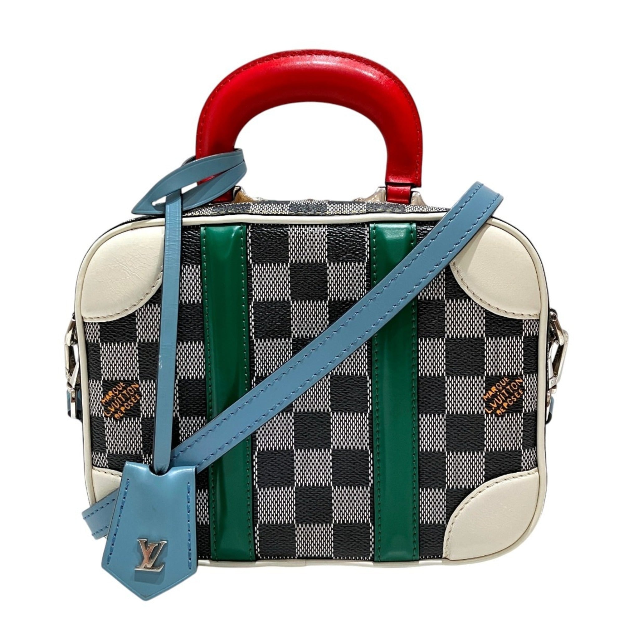 Louis Vuitton Damier Damier Canvas Galle Gray Multi-Color Canvas Leather Handbag (Pre-Owned)