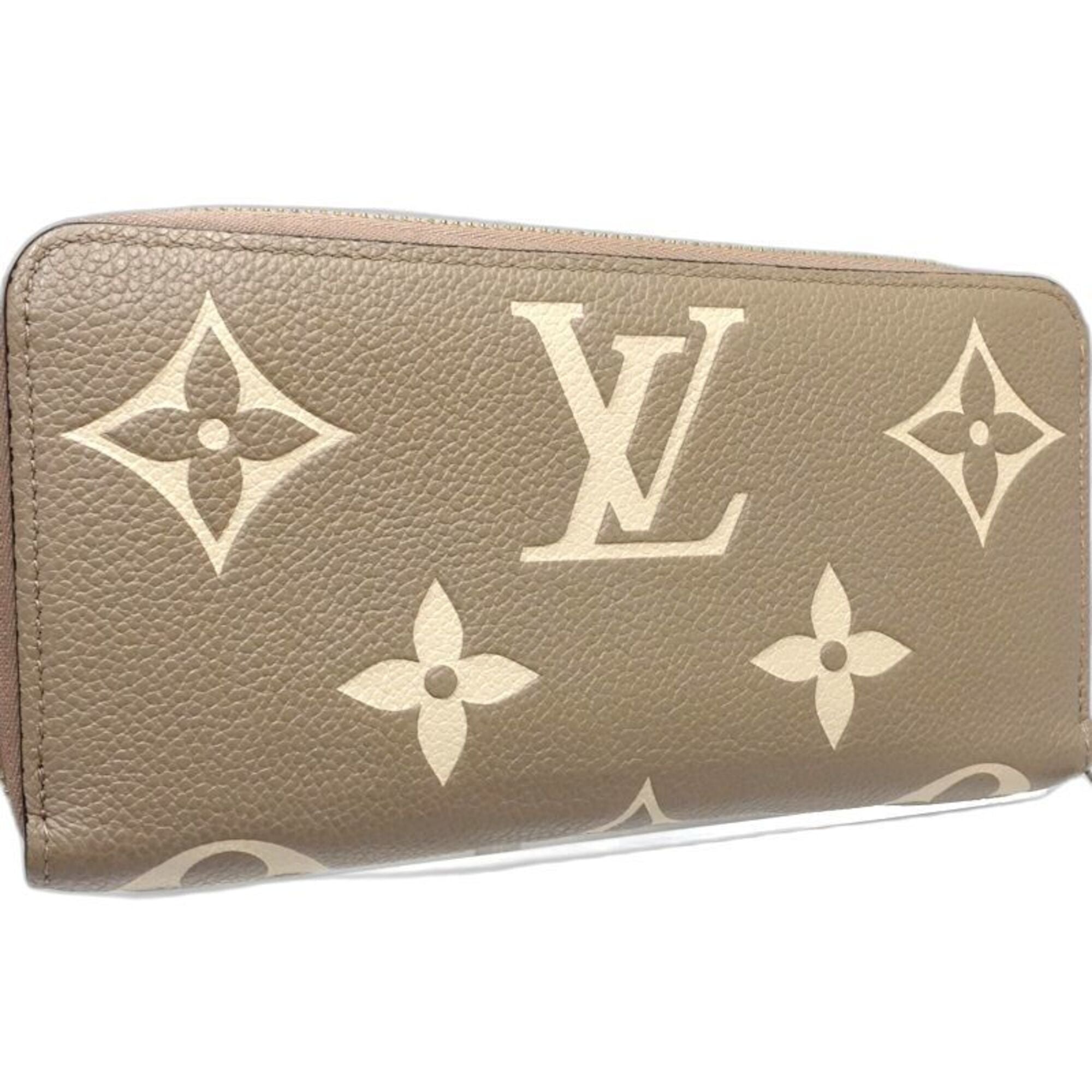 Louis Vuitton Cream Tourterelle Leather Long Wallet (Bi-Fold) (Pre-Owned)