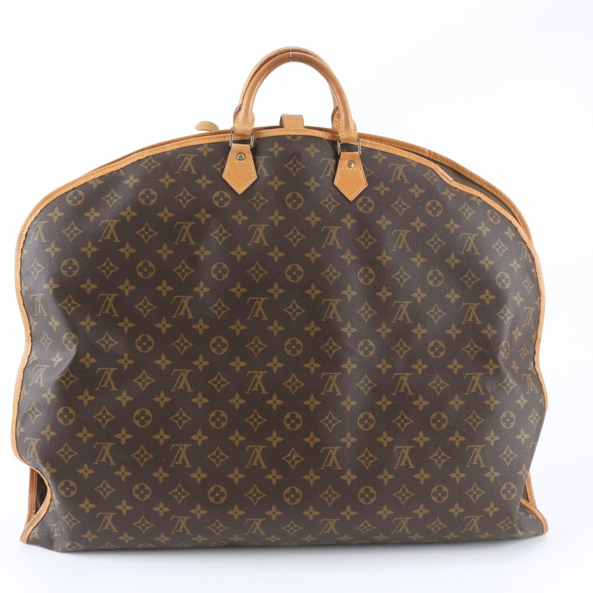 Louis Vuitton Brown Leather Coated Canvas Boston Bag (Pre-Owned)