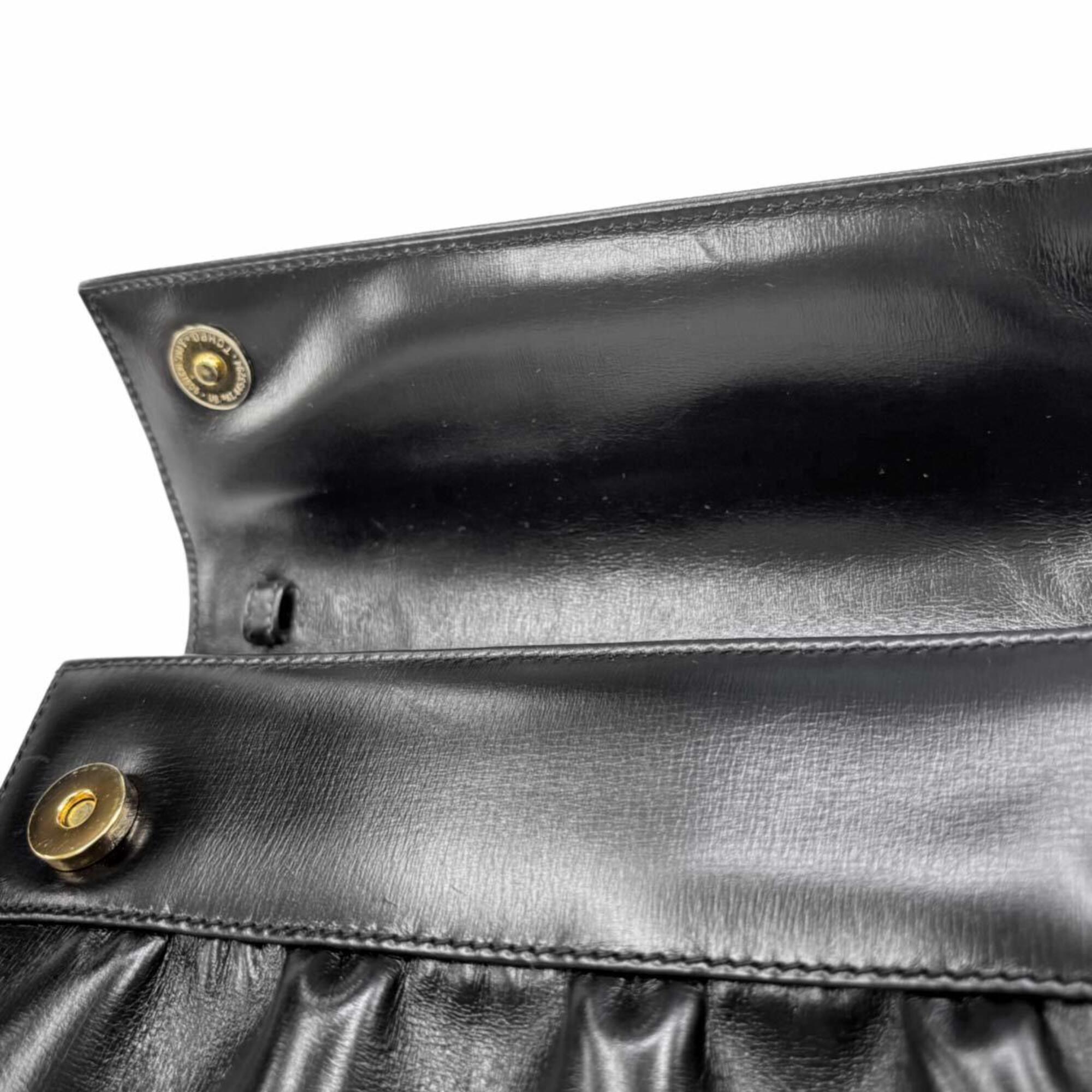 Gucci Black Leather Handbag Shoulder Bag (Pre-Owned)