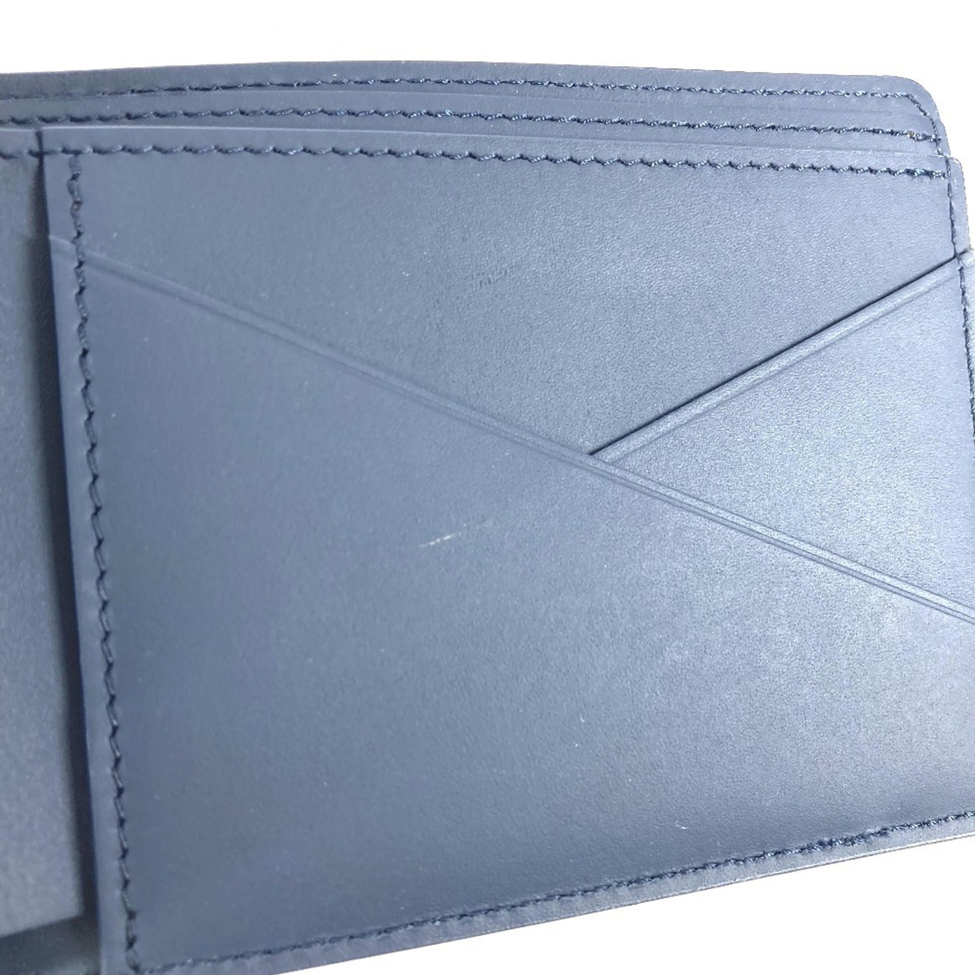 Louis Vuitton Navy Leather Wallet (Bi-Fold) (Pre-Owned)