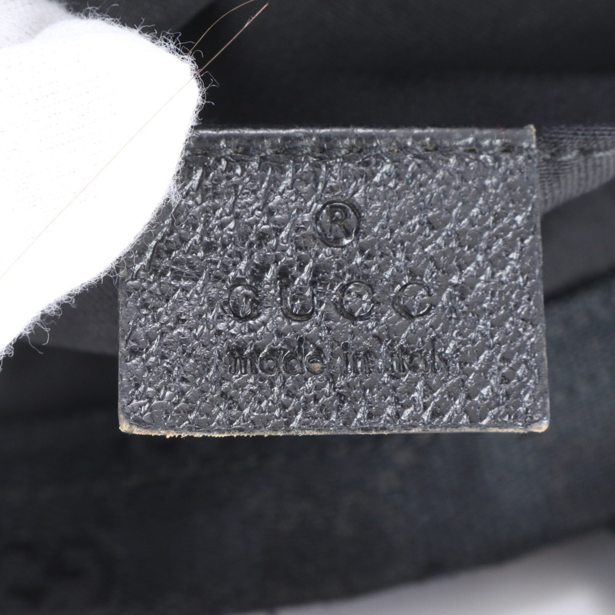 Gucci Black Leather Canvas Shoulder Bag Tote Bag (Pre-Owned)