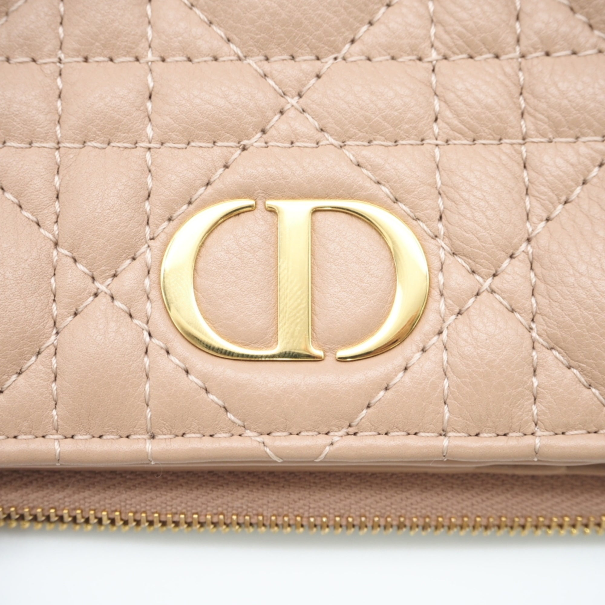 Christian Dior Pink Beige Leather Wallet (Bi-Fold) (Pre-Owned)