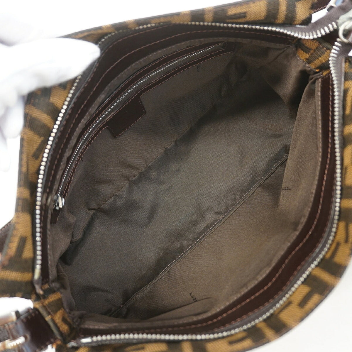 Fendi Brown Nylon Canvas Shoulder Bag (Pre-Owned)