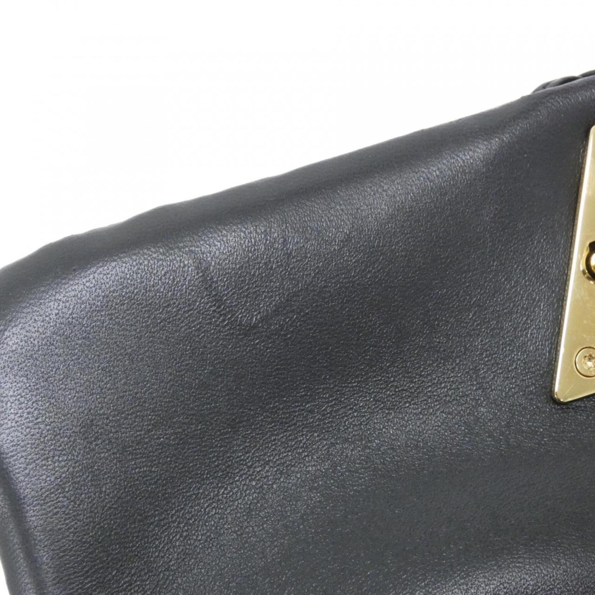 Louis Vuitton Black Leather Shoulder Bag (Pre-Owned)