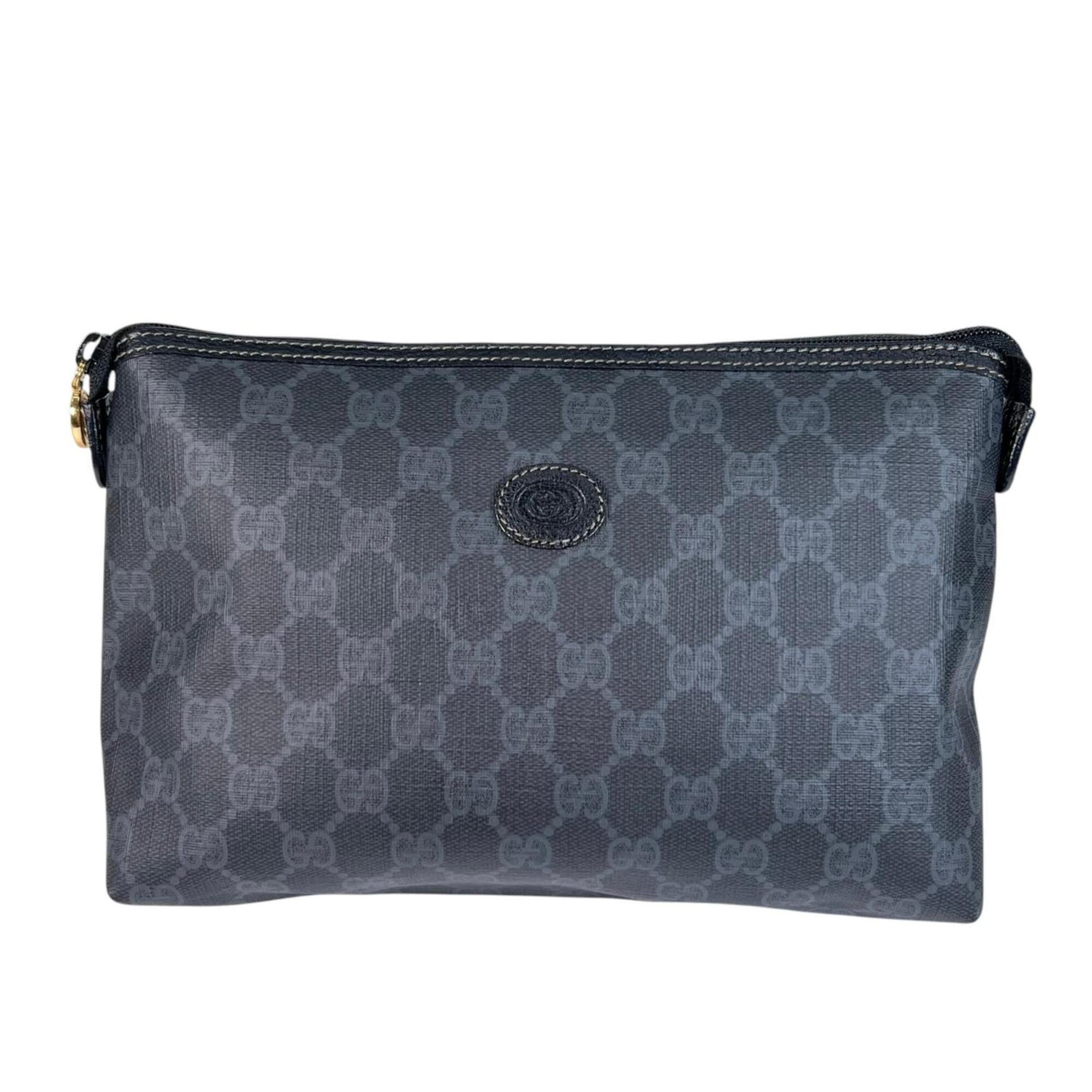 Gucci Black Gray Pvc Clutch Bag Pouch (Pre-Owned)