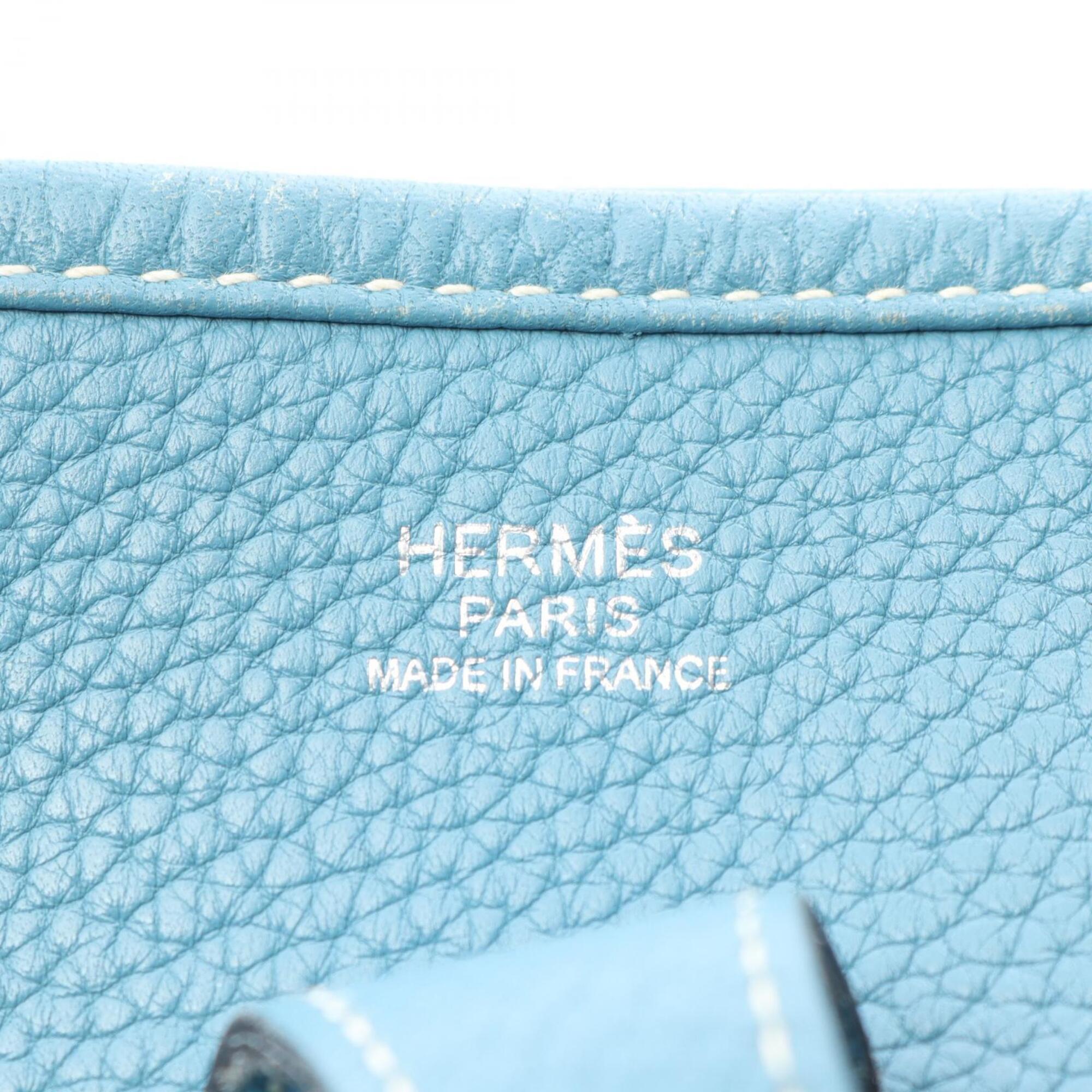 Hermes Blue Taurillon Clemence Leather Handbag Shoulder Bag (Pre-Owned)