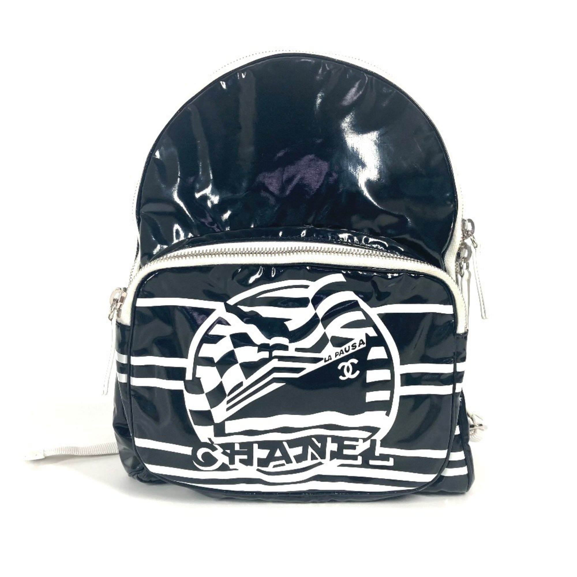 Chanel Black White Pvc Backpack (Pre-Owned)