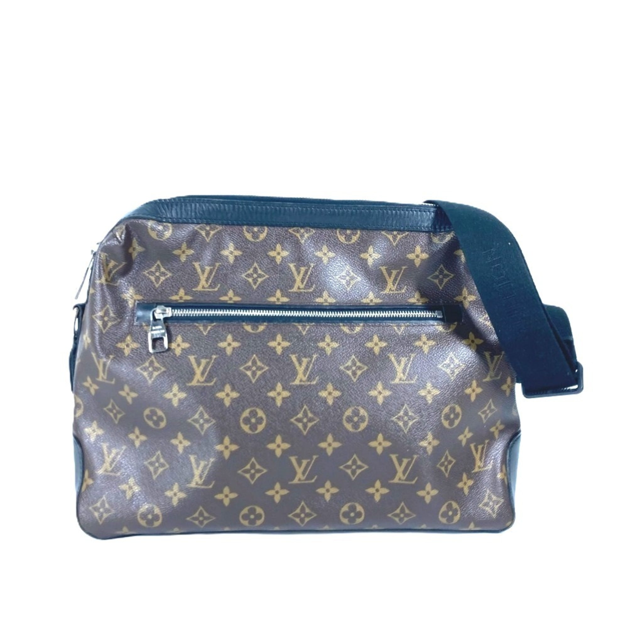 Louis Vuitton Black Brown Galle Monogram Macassar Canvas Shoulder Bag (Pre-Owned)