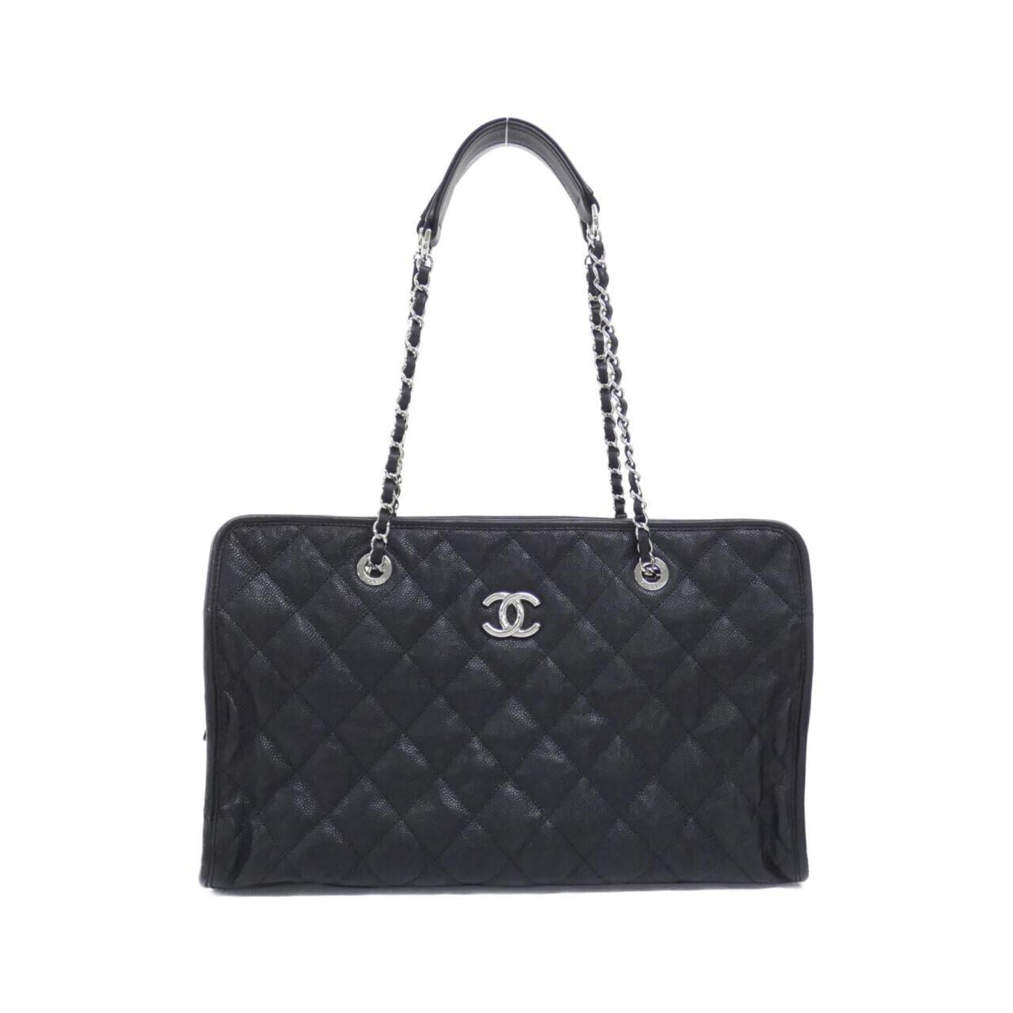 Chanel Black Grained Calfskin Shoulder Bag (Pre-Owned)