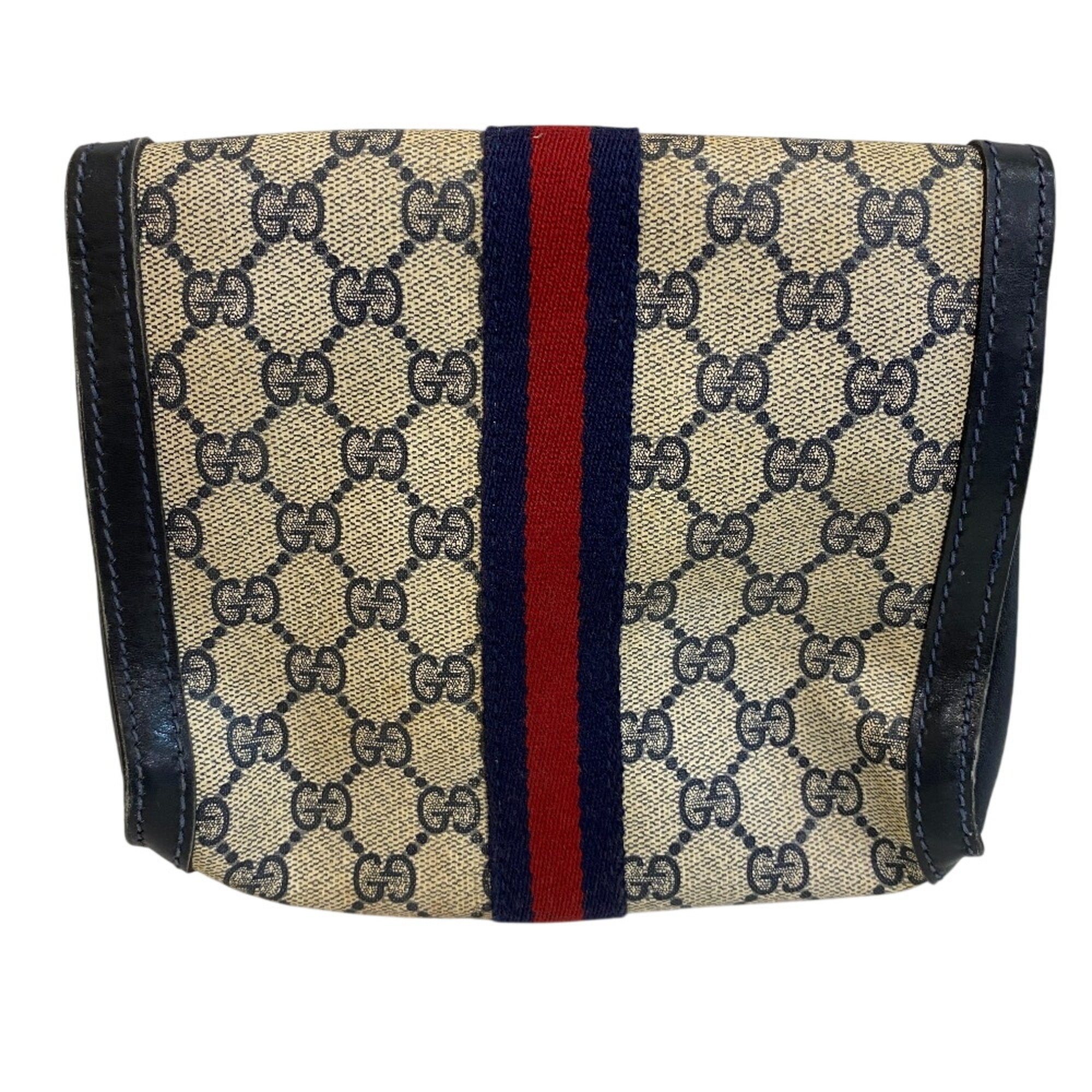 Gucci Sherry Line Black Pvc Clutch Bag Pouch (Pre-Owned)