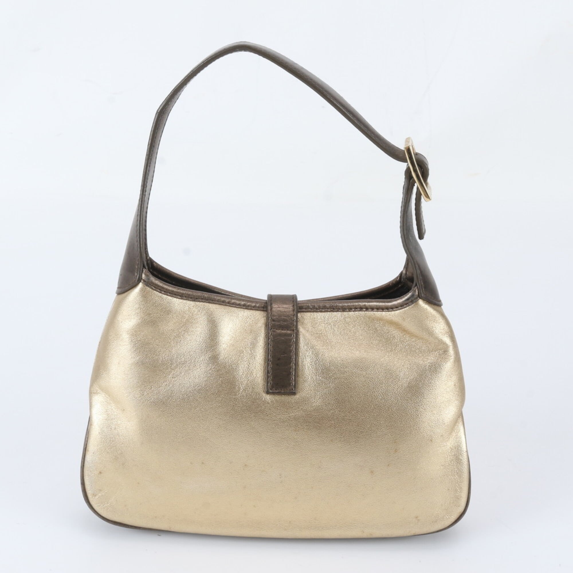 Gucci Gold Leather Handbag Tote Bag (Pre-Owned)