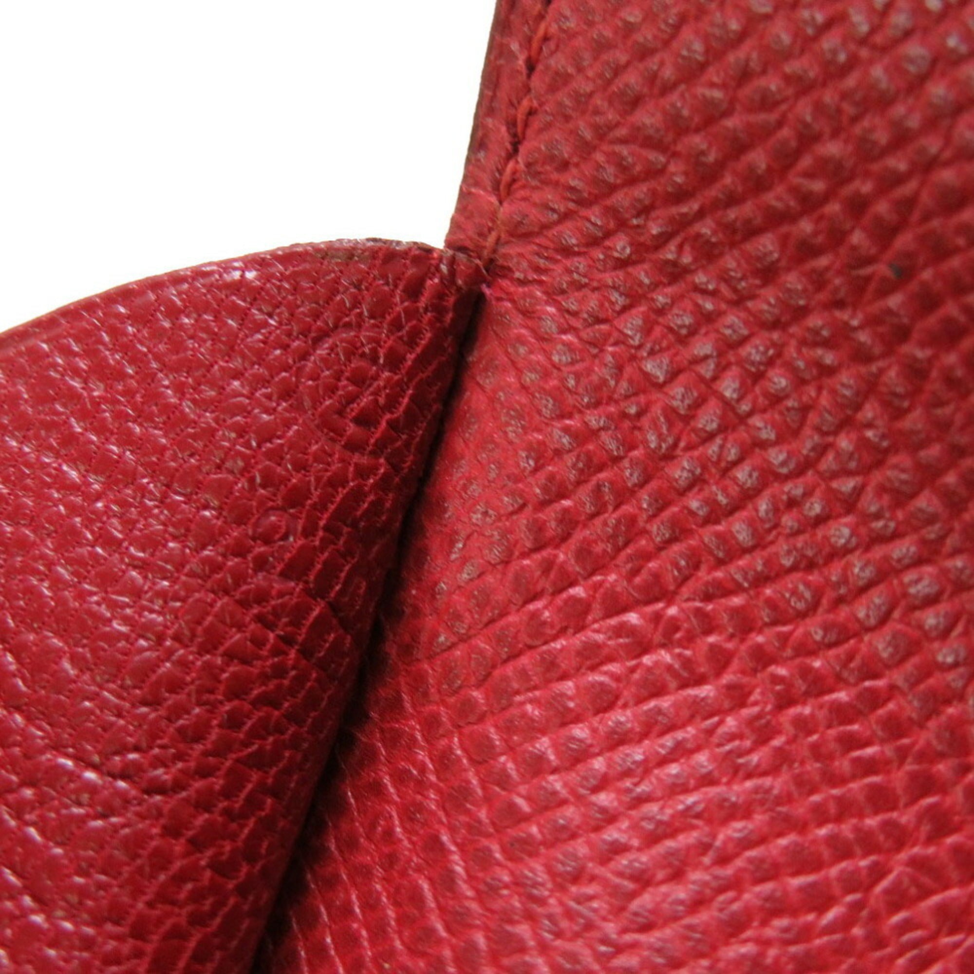 Hermes Red Color Courchevel Leather Clutch Bag (Pre-Owned)