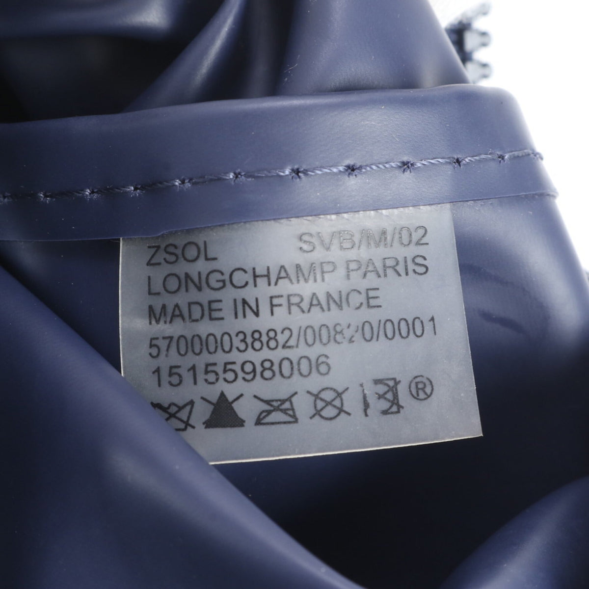 Longchamp Navy Leather Nylon Shoulder Bag Tote Bag (Pre-Owned)