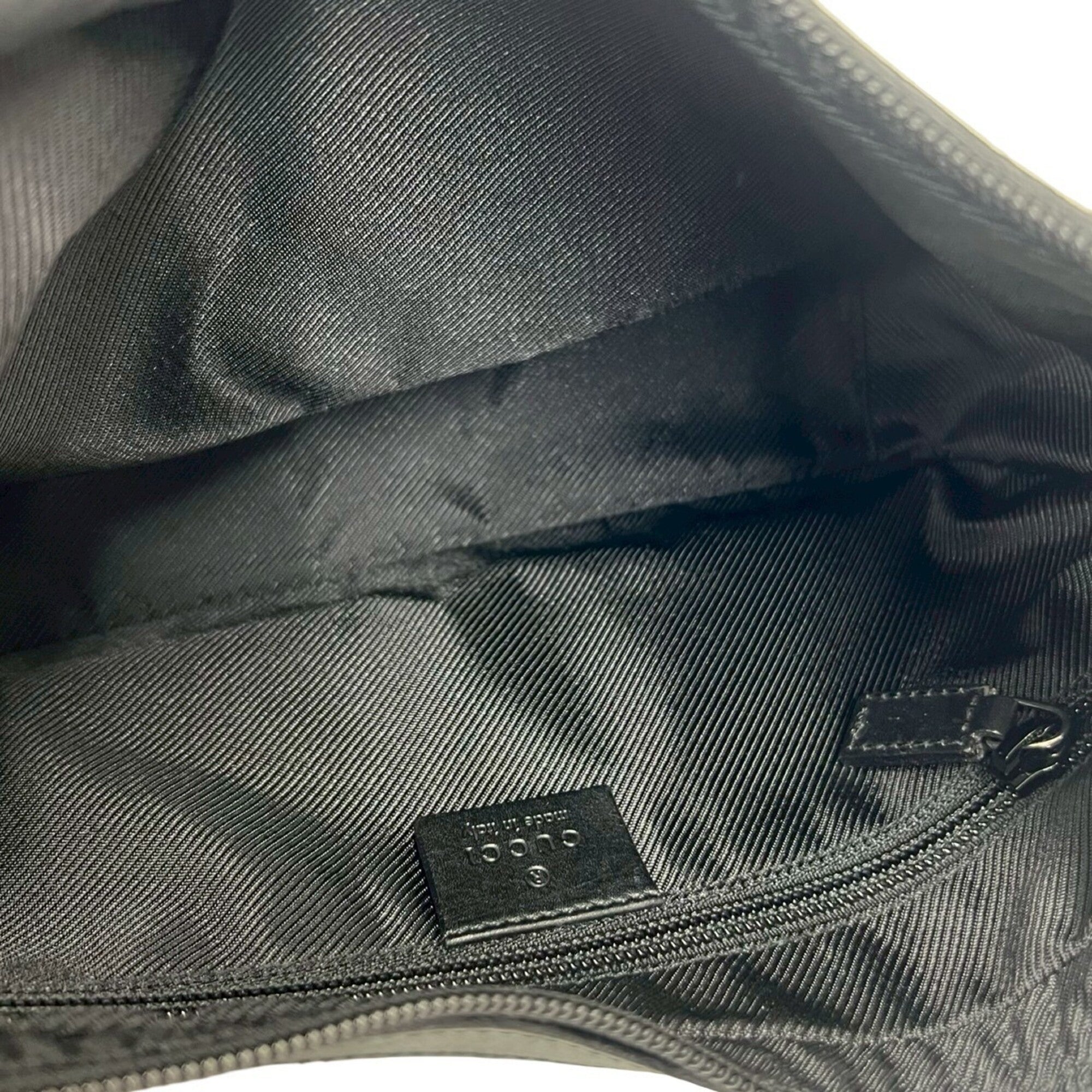 Gucci Black Leather Canvas Pochette Shoulder Bag (Pre-Owned)