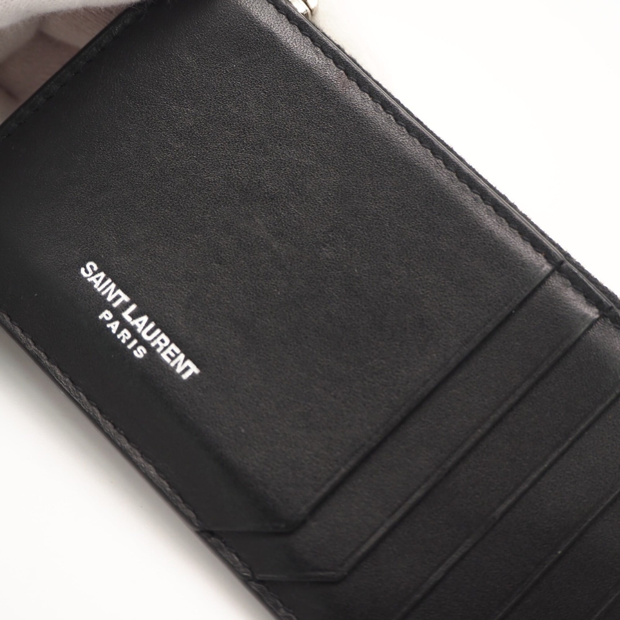 Yves Saint Laurent Black Leather Coin Purse/Coin Case (Pre-Owned)