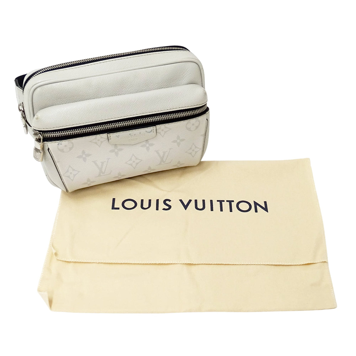 Louis Vuitton White Taigarama Handbag Sling Bag (Pre-Owned)