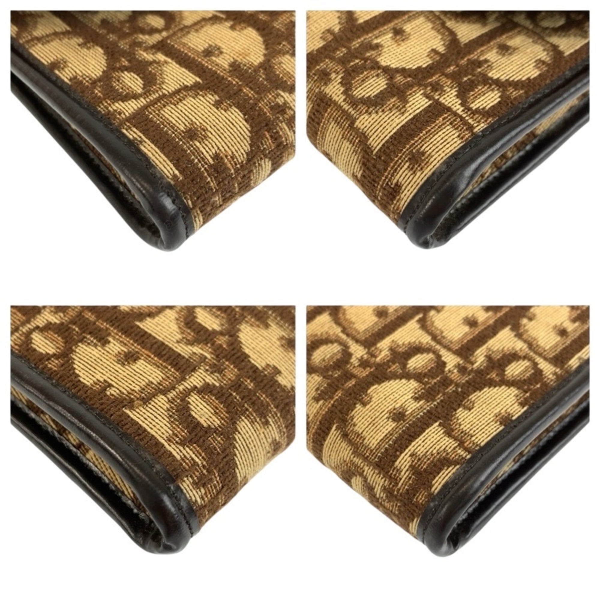 Christian Dior Beige Brown Canvas Clutch Bag Handbag Pouch (Pre-Owned)