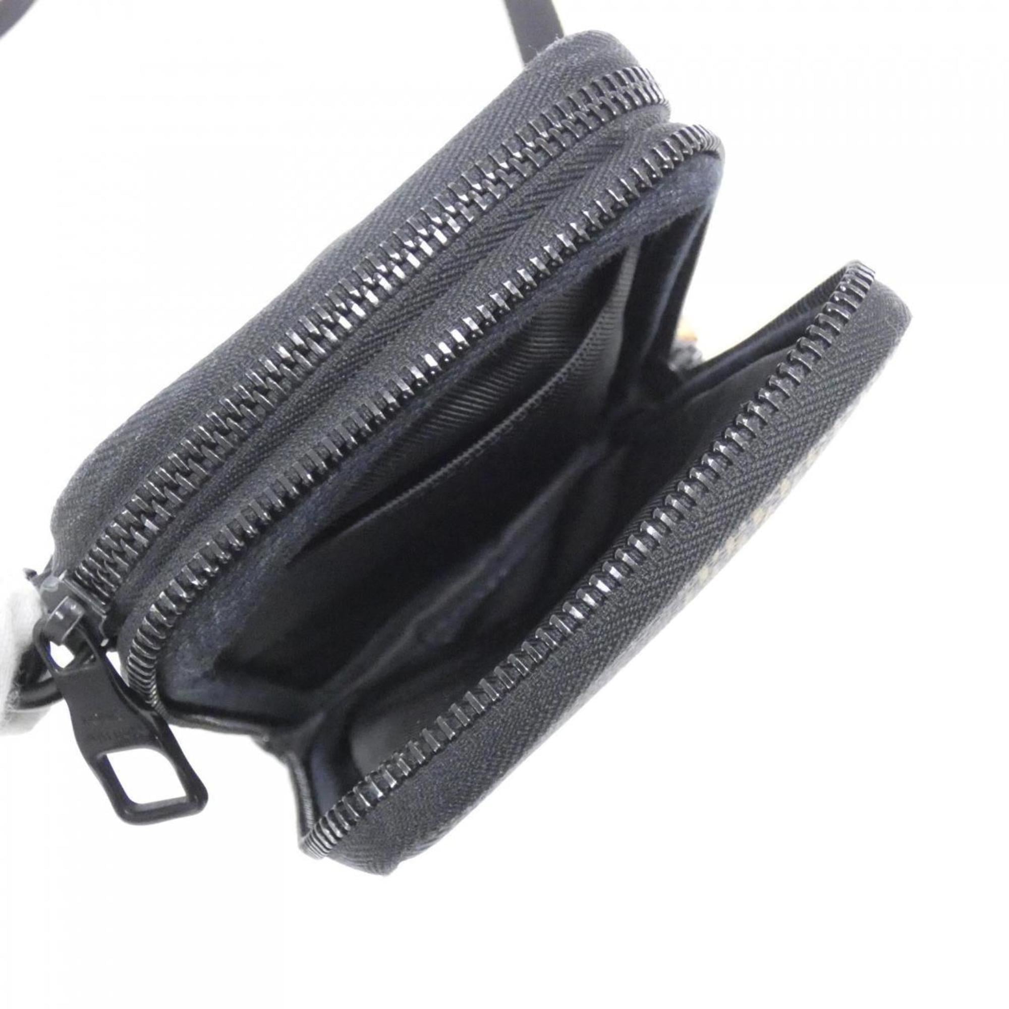 Louis Vuitton Black Brown Coated Canvas Phone Wallet (Pre-Owned)