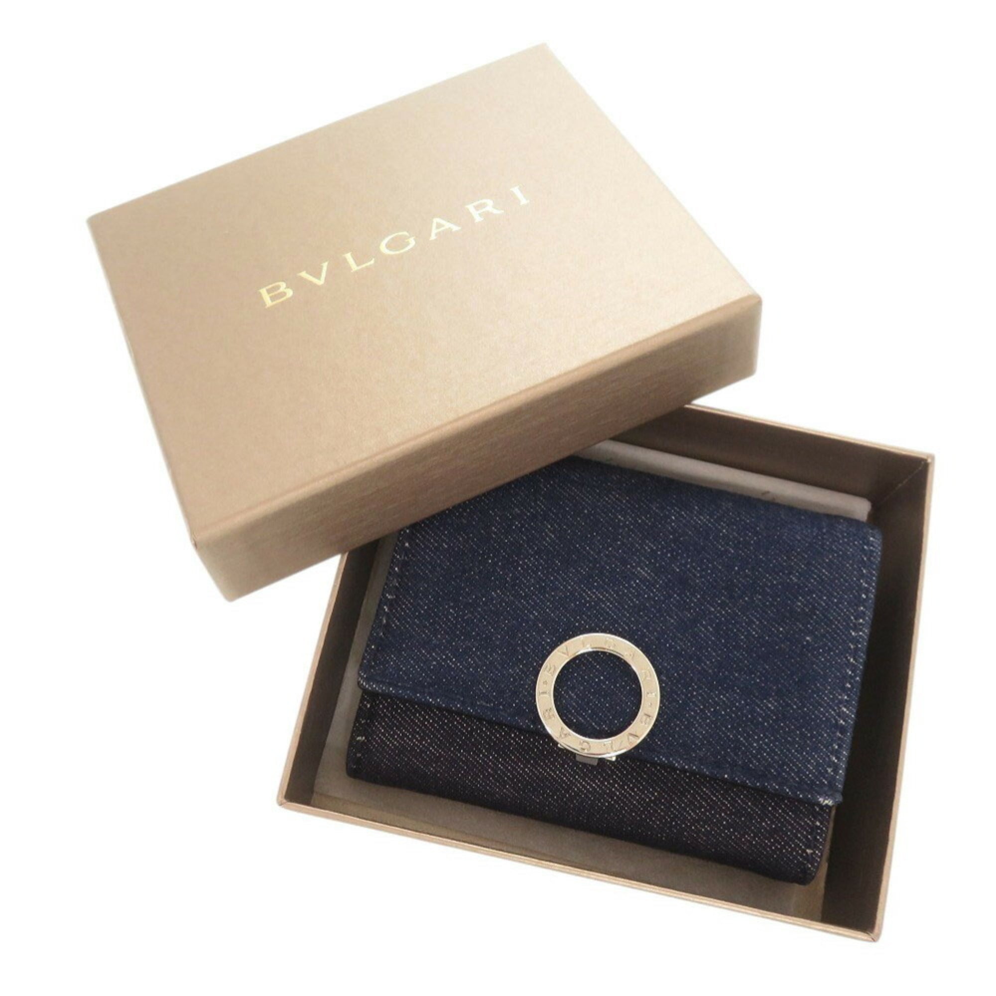 Bvlgari Blue Denim Wallet (Tri-Fold) (Pre-Owned)
