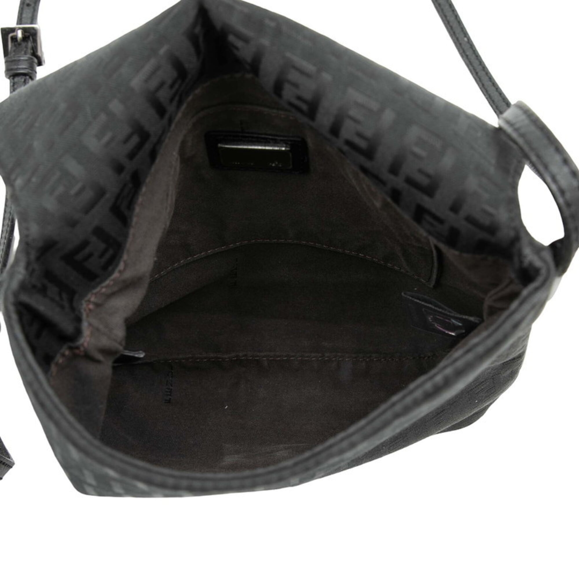Fendi Black Canvas Leather Shoulder Bag (Pre-Owned)