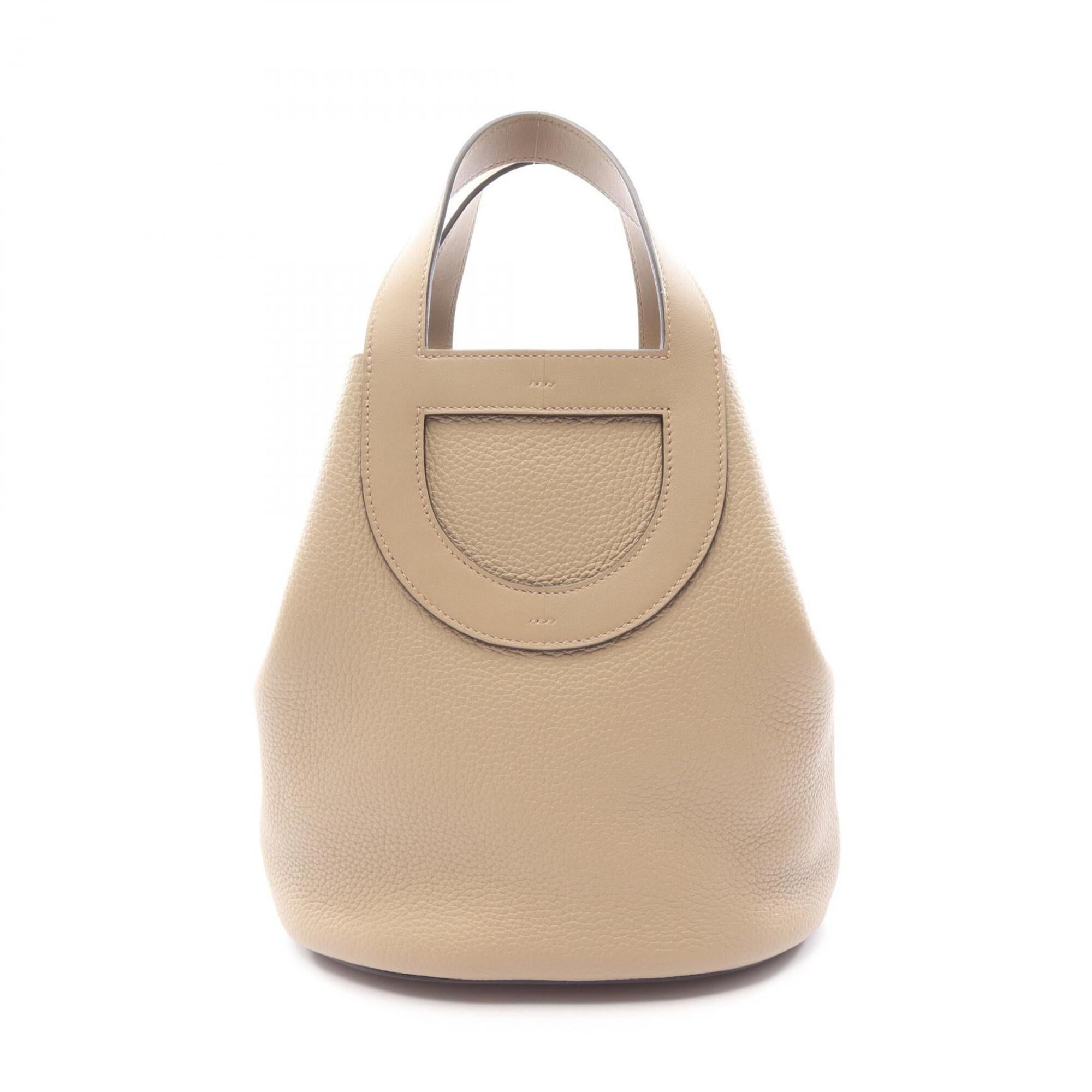 Hermes Beige Taurillon Clemence Leather Handbag (Pre-Owned)