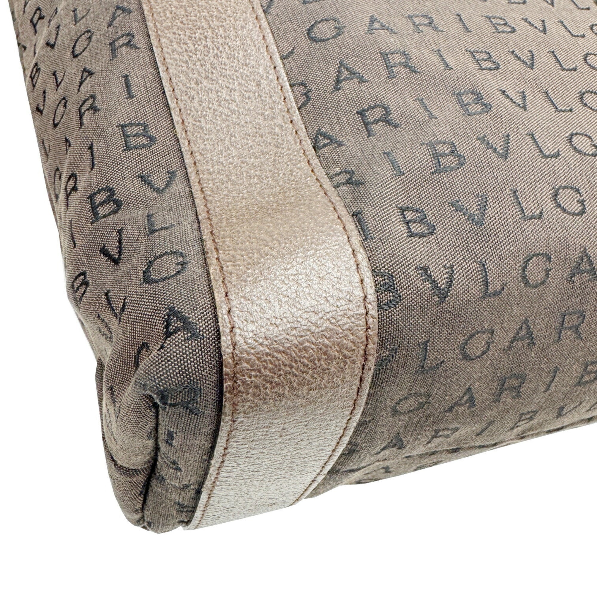 Bvlgari Brown Canvas Leather Tote Bag (Pre-Owned)