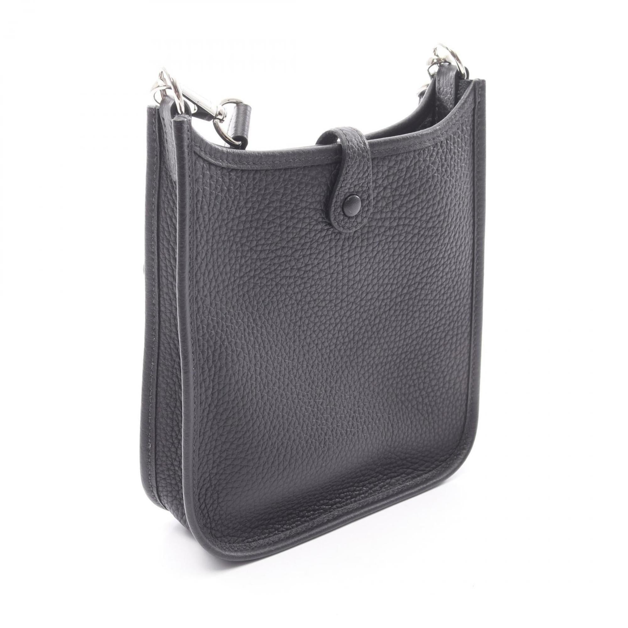 Hermes Navy Leather Handbag Shoulder Bag (Pre-Owned)