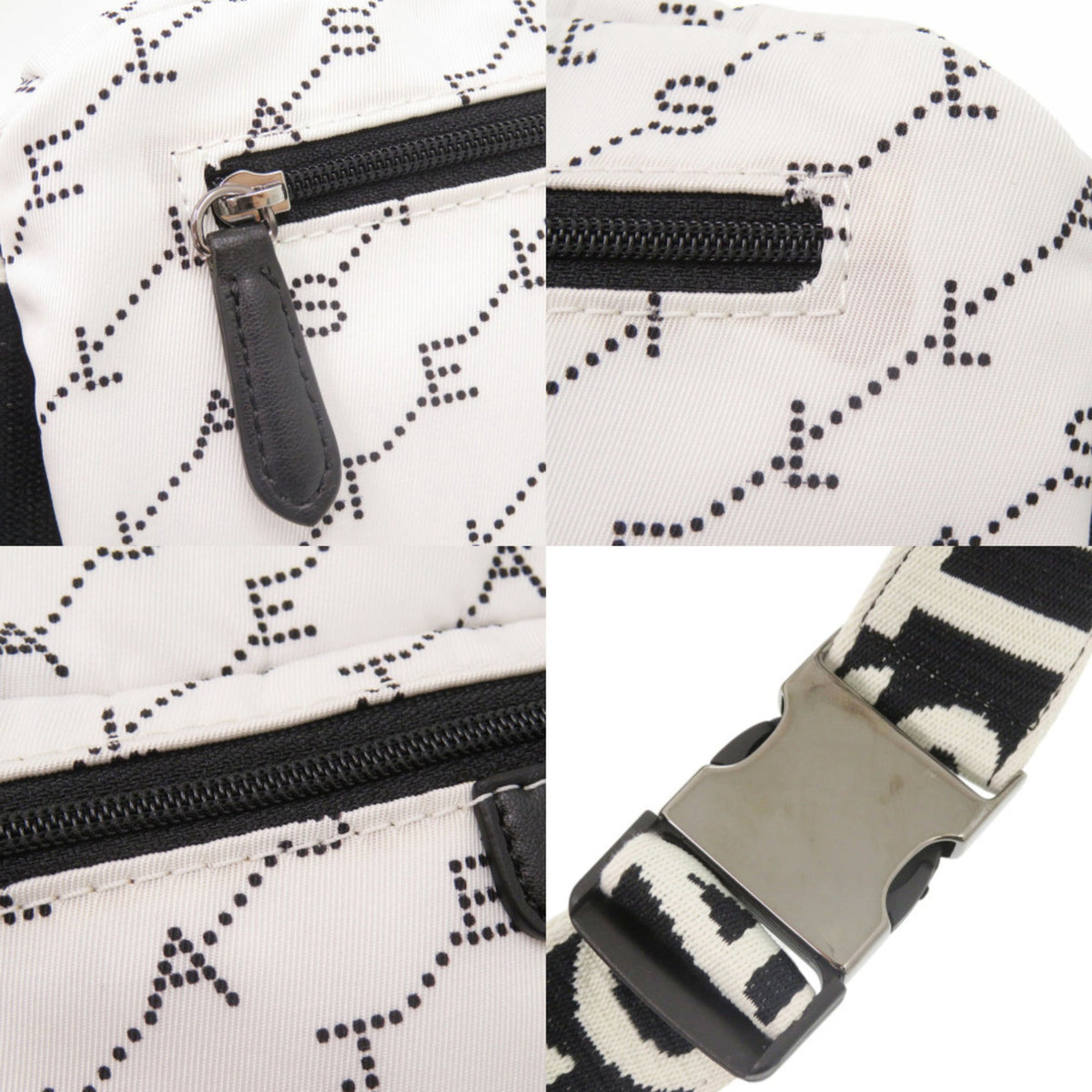 Stella Mccartney Black White Nylon Fanny Pack Sling Bag (Pre-Owned)
