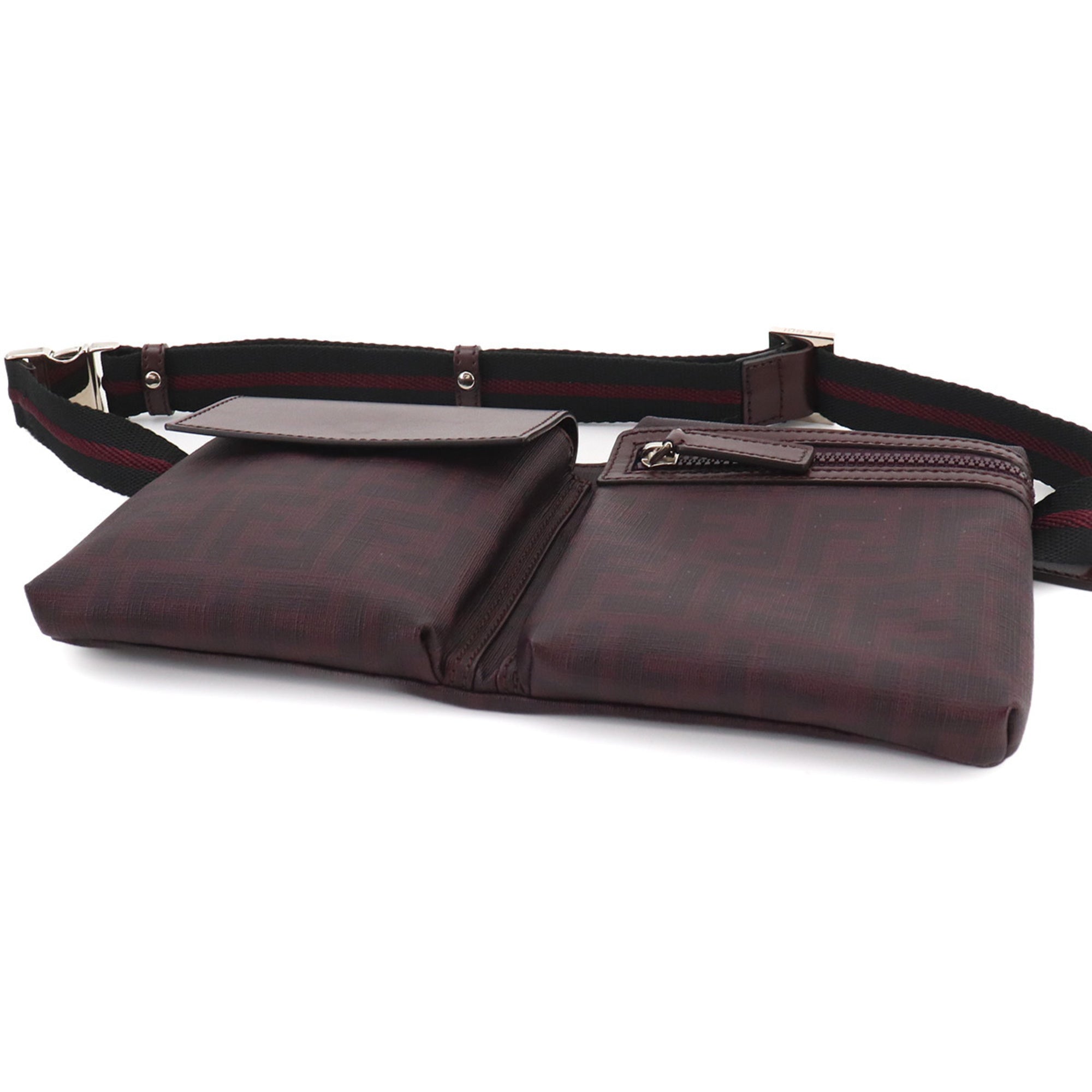 Fendi Bordeaux Pvc Leather Fanny Pack Handbag Sling Bag (Pre-Owned)