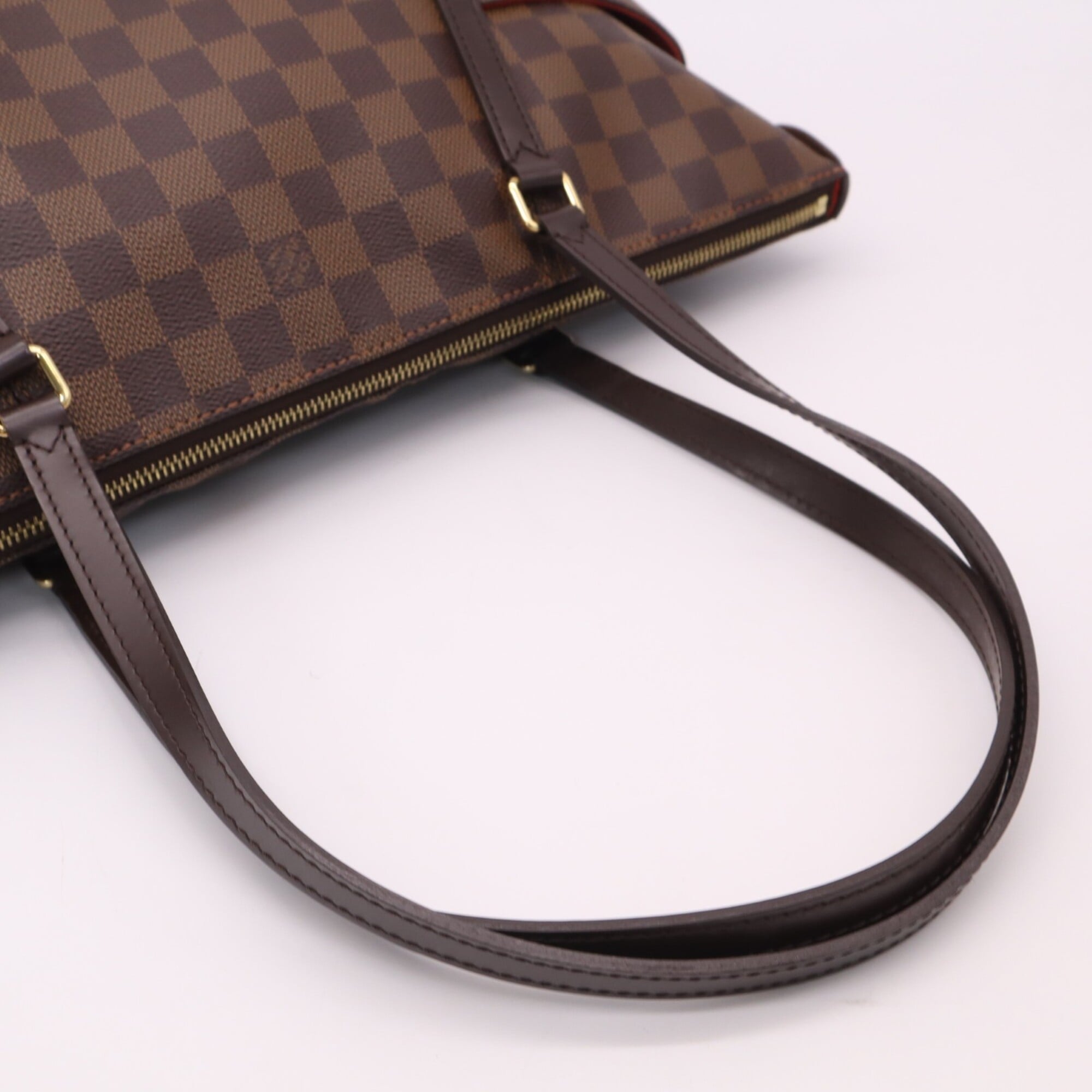 Louis Vuitton Beige Brown Coated Canvas Leather Handbag (Pre-Owned)