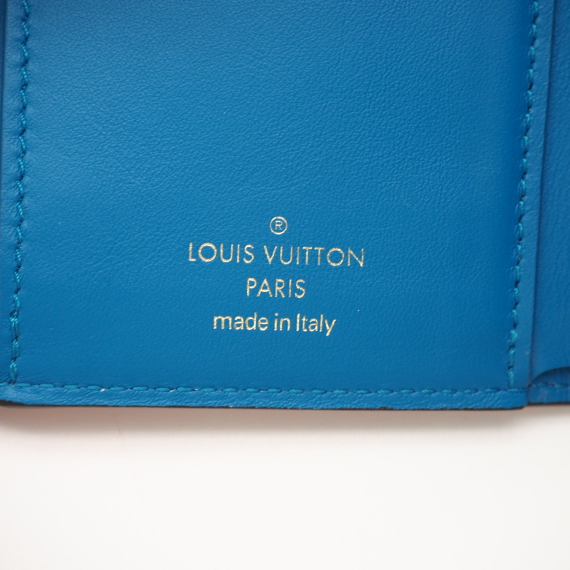 Louis Vuitton Blue Pink Leather Wallet (Tri-Fold) (Pre-Owned)