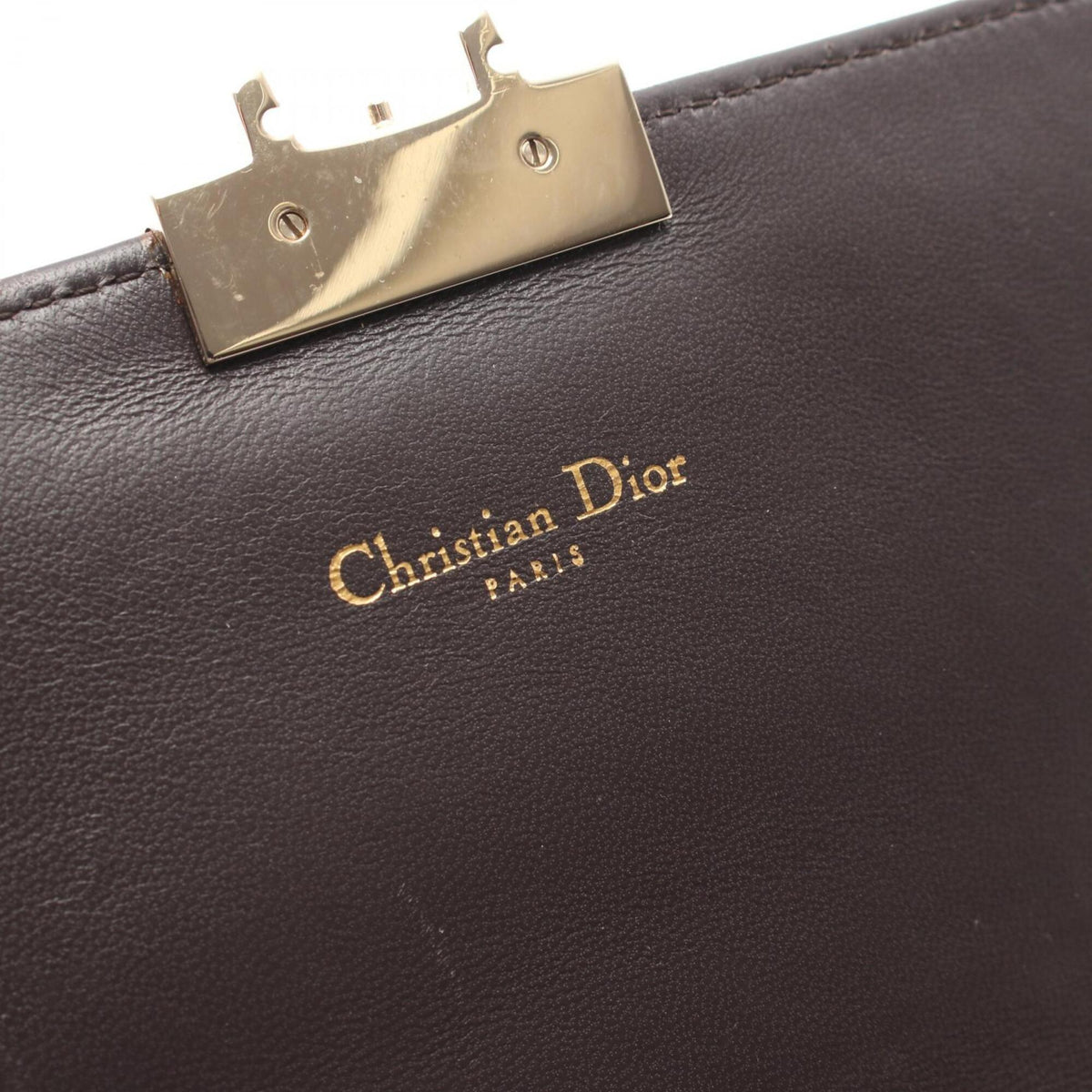 Christian Dior Gold Leather Handbag Shoulder Bag (Pre-Owned)