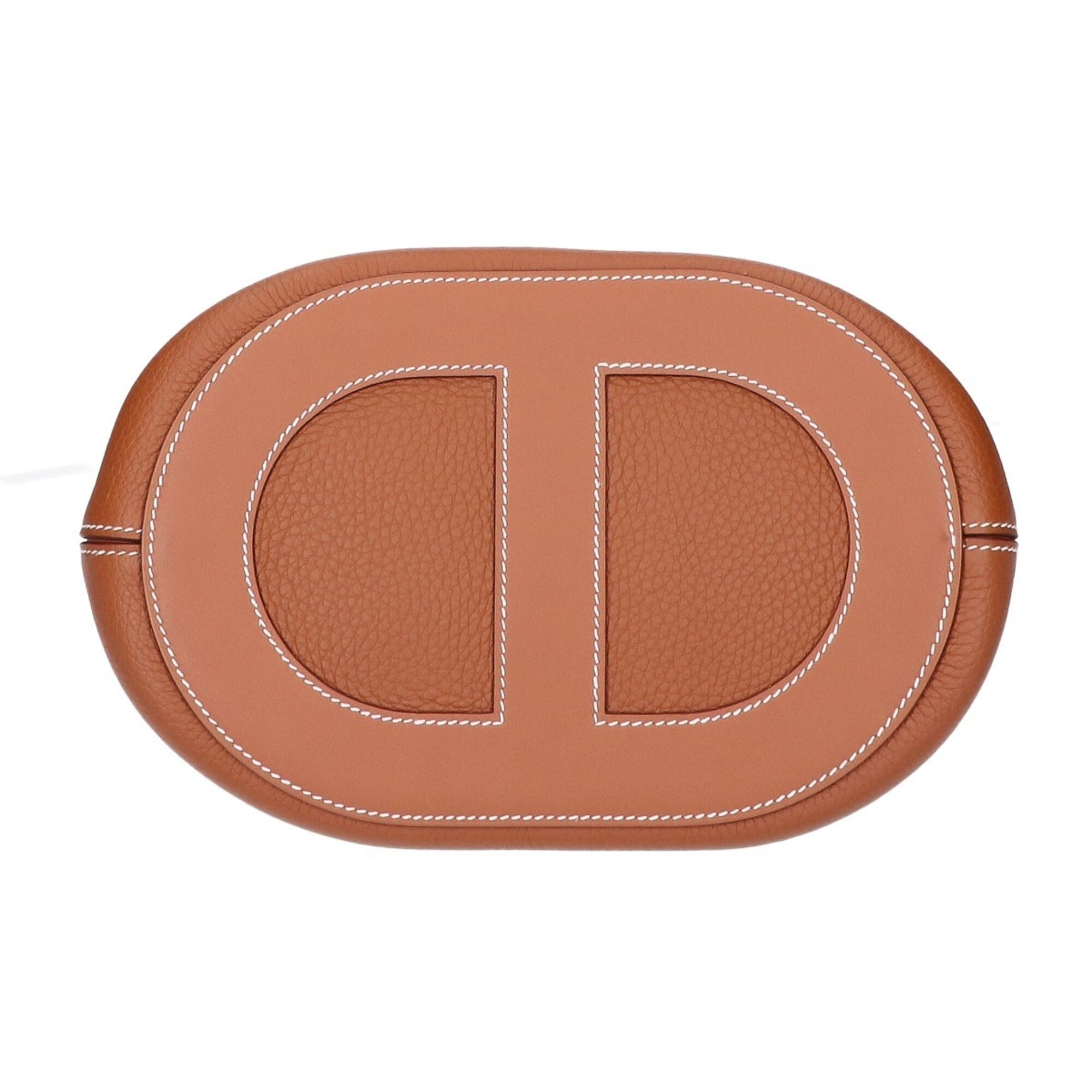 Hermes Gold Taurillon Clemence Leather Handbag (Pre-Owned)